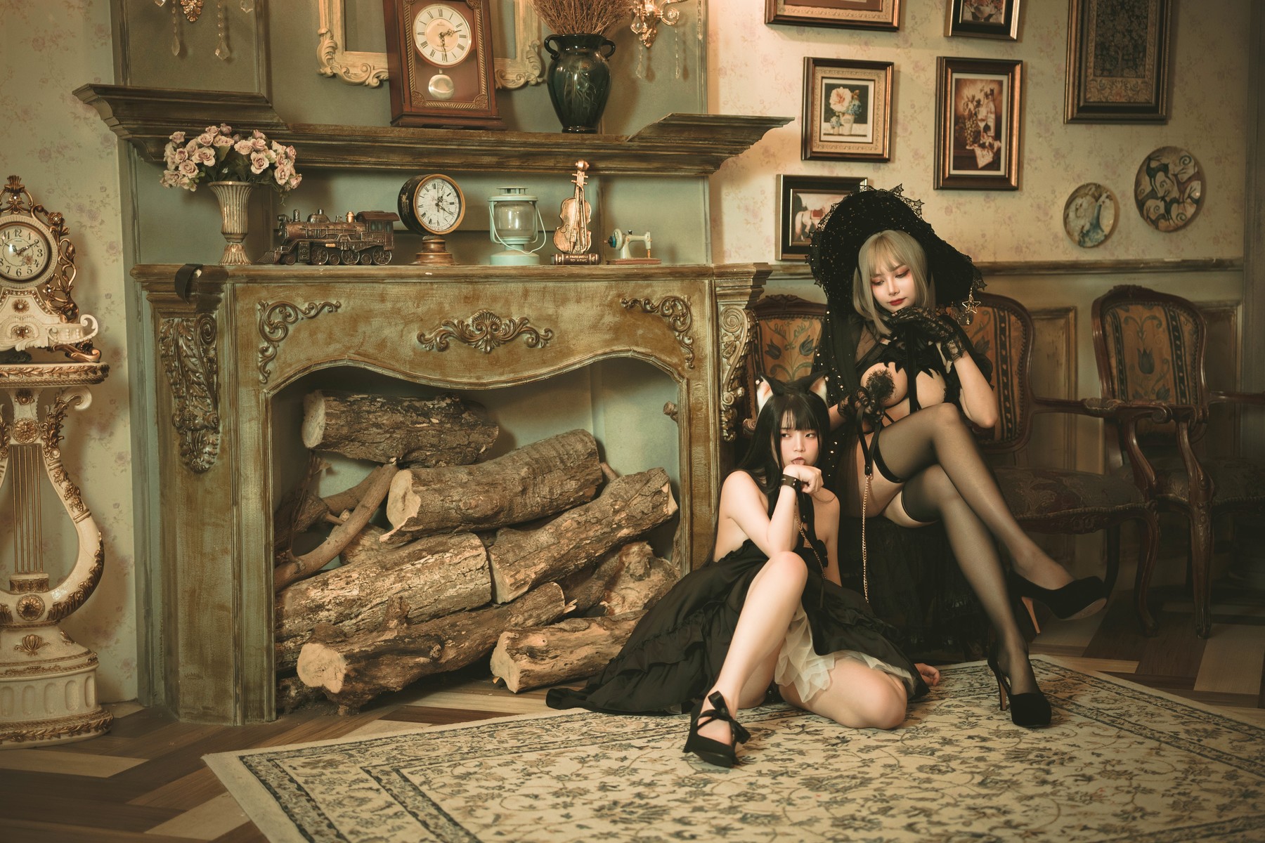 Cosplay 香草喵露露 杨枝甘露 灰色花花蕾丝 [56P]