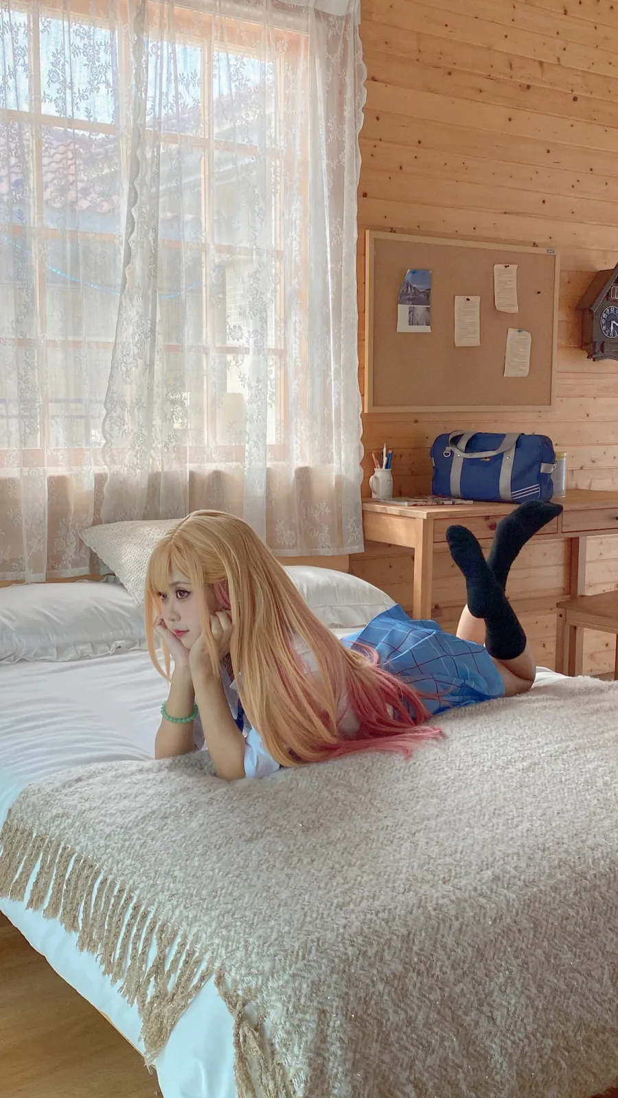 阳光美少女萌芽儿o0海梦主题性感衬衫配牛仔短裤半脱露比基尼秀曼妙身姿诱惑写真 [33P]