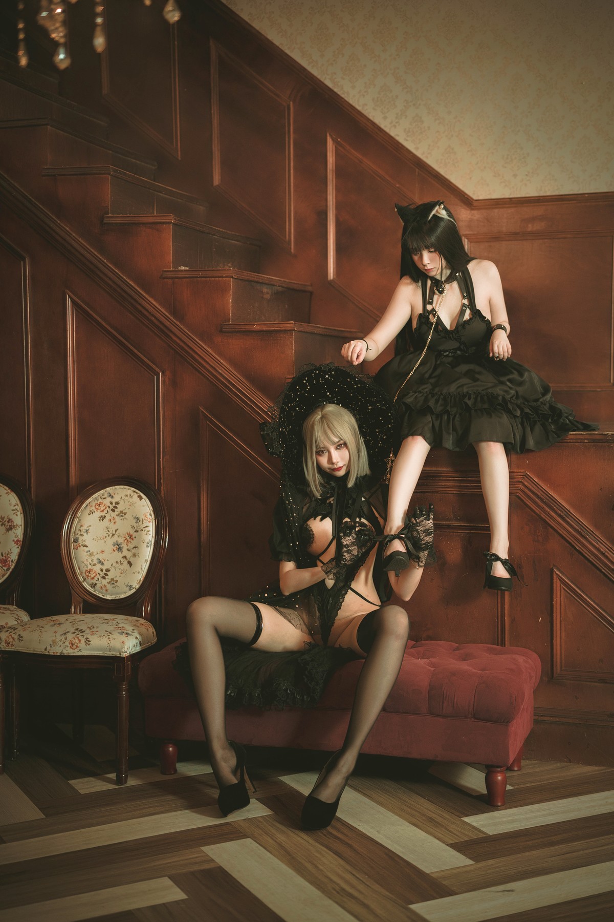 Cosplay 香草喵露露 杨枝甘露 灰色花花蕾丝 [56P]