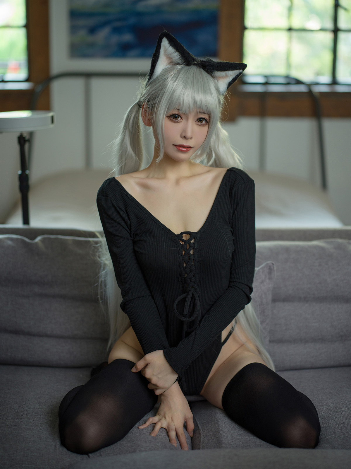 Cosplay 樱岛嗷一 黑猫针织衫连体衣 Set.01 [32P]