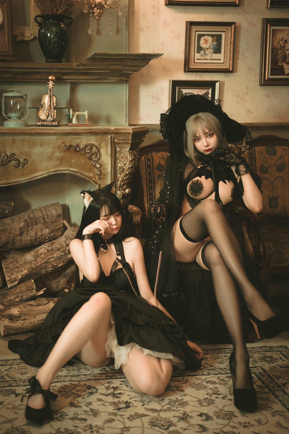 Cosplay 香草喵露露 杨枝甘露 灰色花花蕾丝 [56P]
