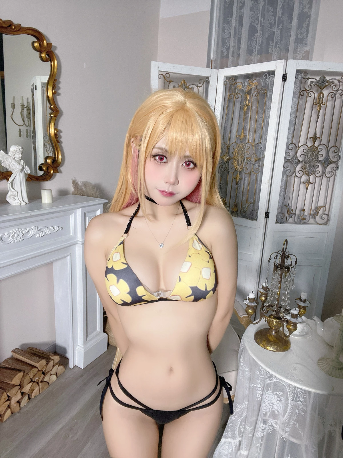 阳光美少女萌芽儿o0海梦主题性感衬衫配牛仔短裤半脱露比基尼秀曼妙身姿诱惑写真 [33P]