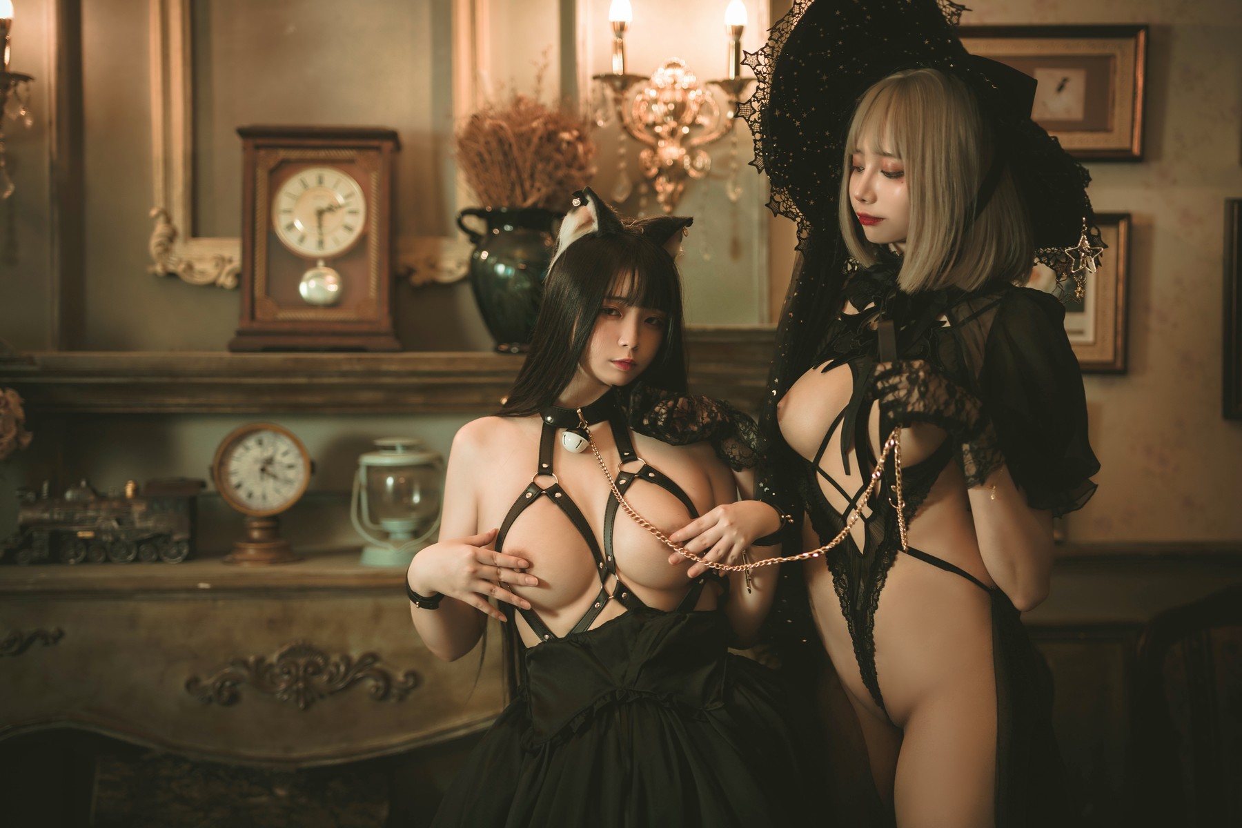 Cosplay 香草喵露露 杨枝甘露 灰色花花蕾丝 [56P]