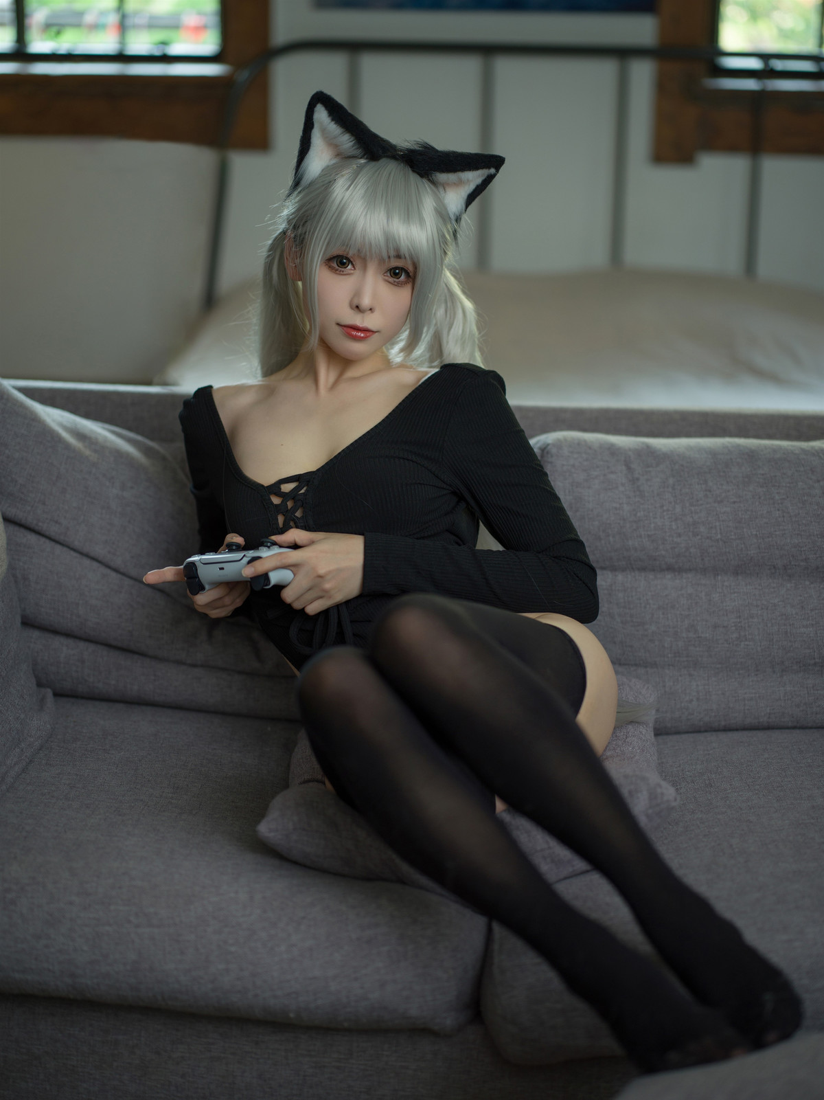 Cosplay 樱岛嗷一 黑猫针织衫连体衣 Set.01 [32P]