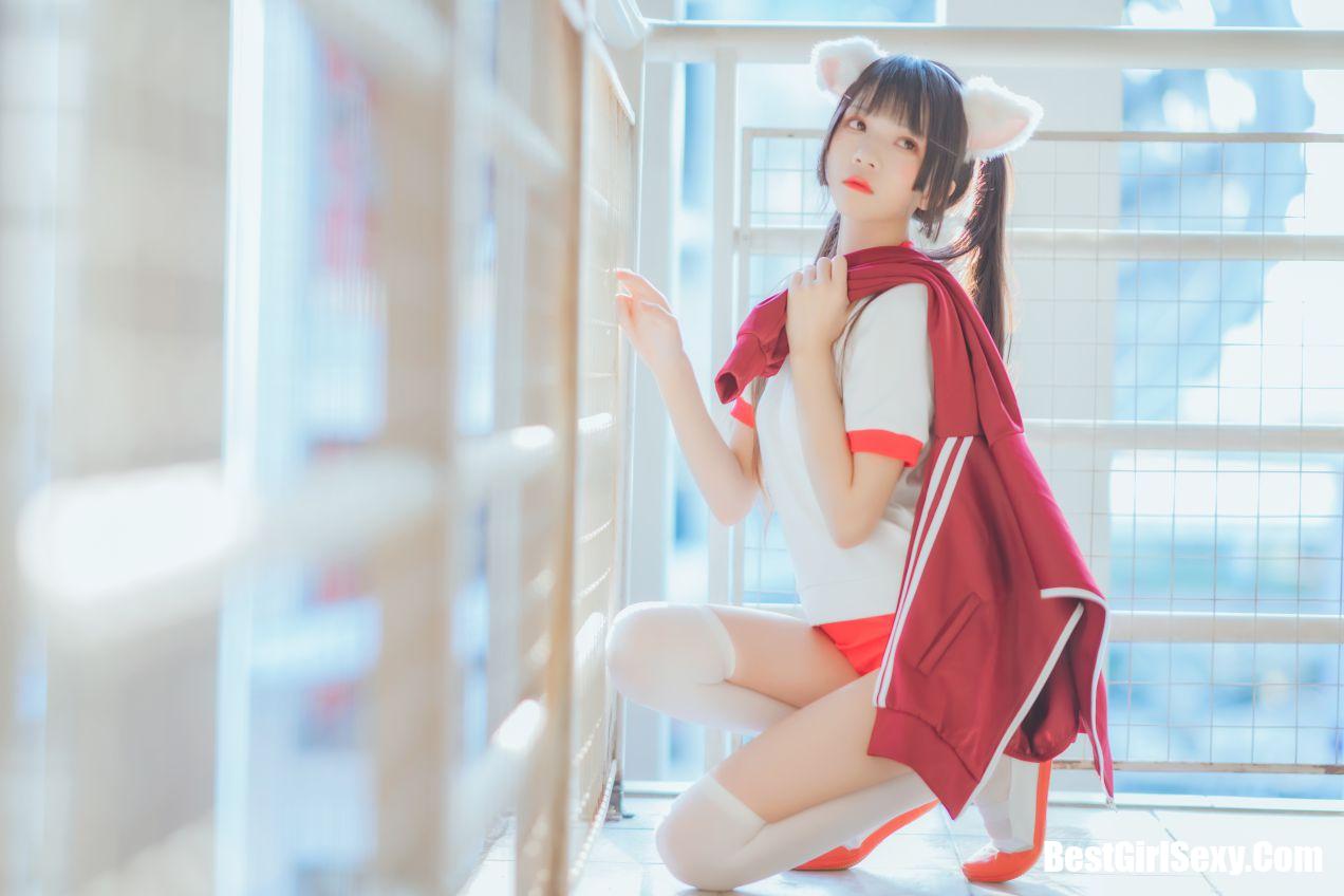 Coser@桜桃喵 Vol.091 红色体操服