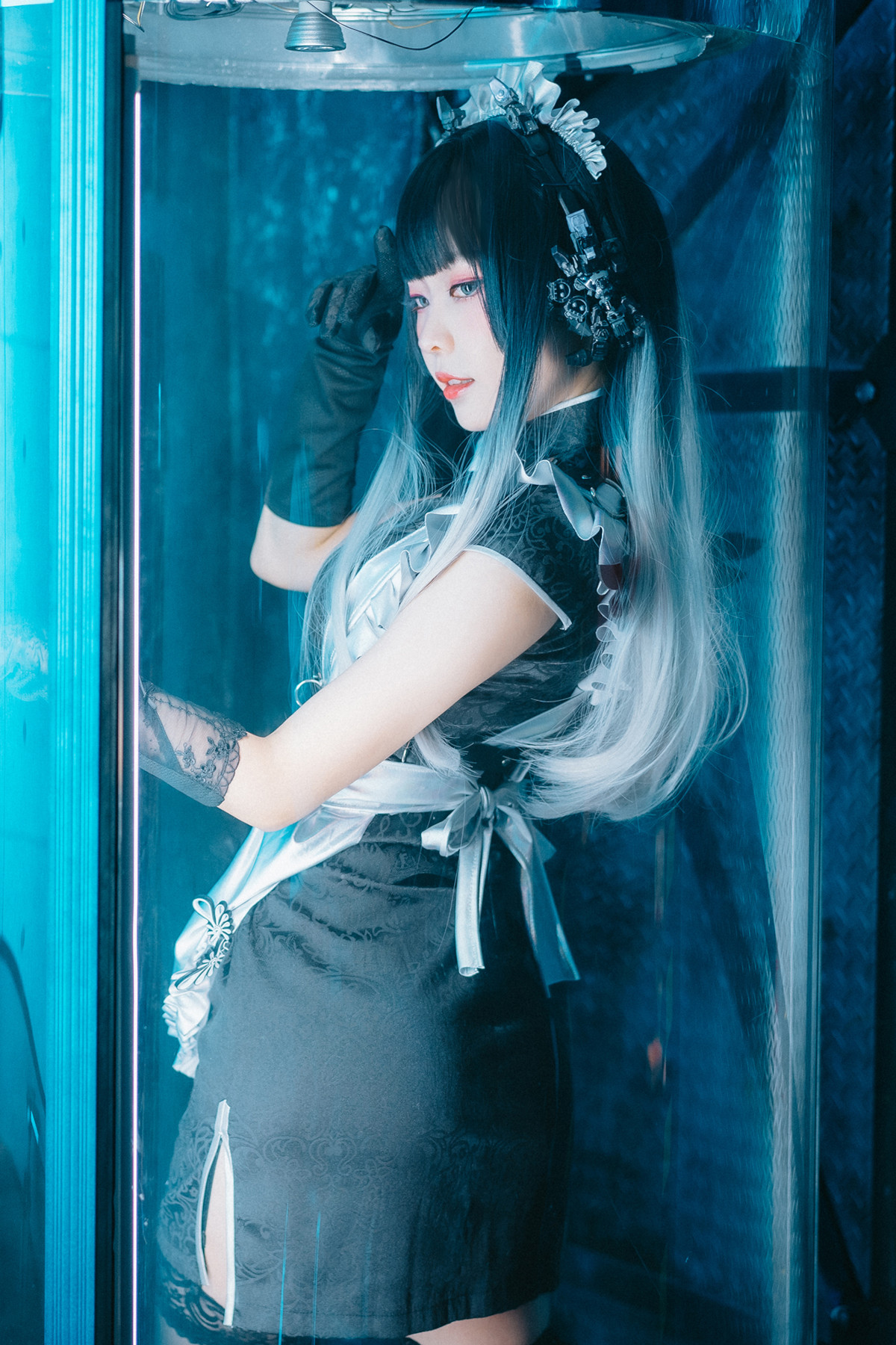 Cosplay ElyEE子 賽博女僕 Melanite黑榴石 [37P]