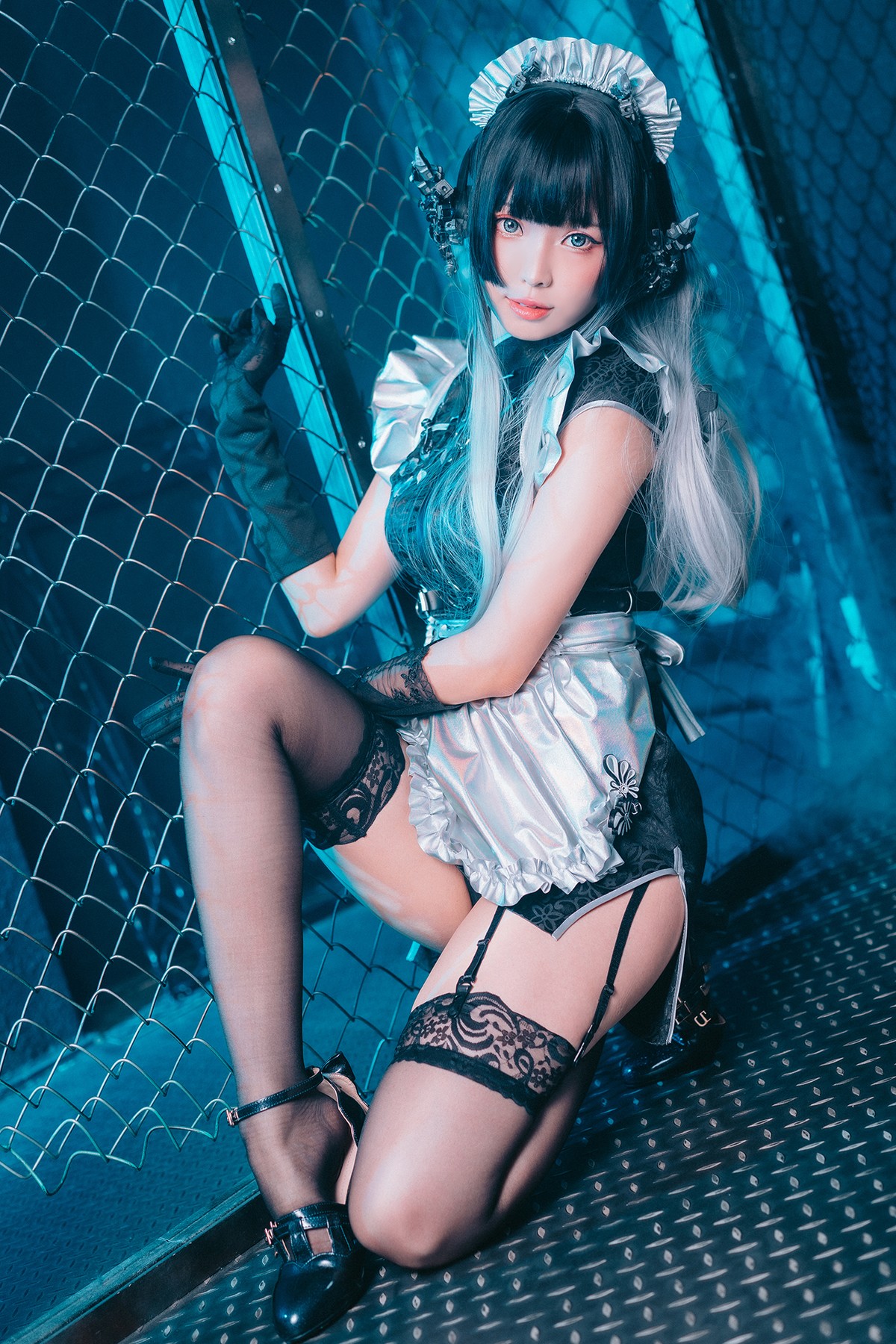 Cosplay ElyEE子 賽博女僕 Melanite黑榴石 [37P]