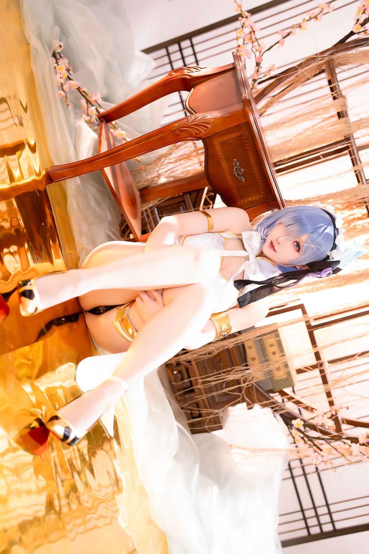 Cosplay 星之迟迟Hoshilily 蕾姆旗袍 [56P]