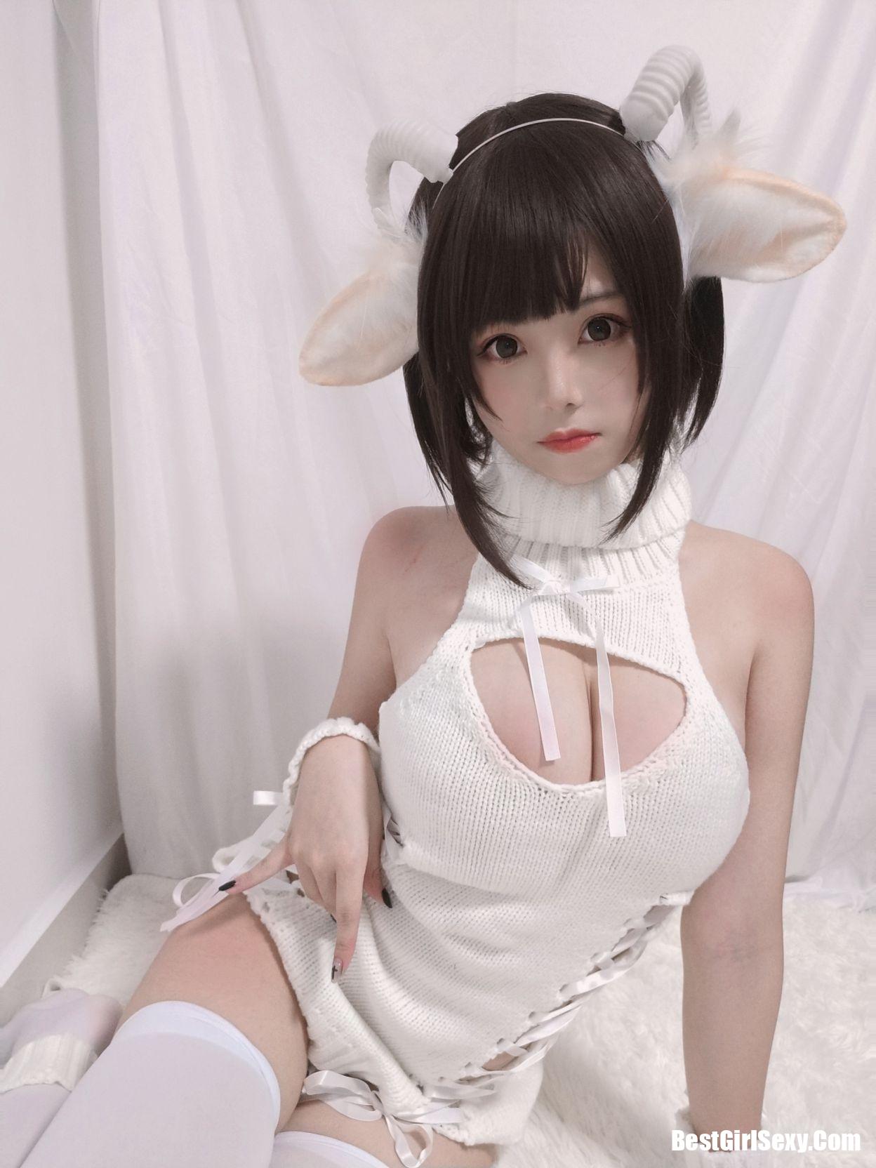 Coser@蜜汁猫裘 Vol.043 白丝毛衣