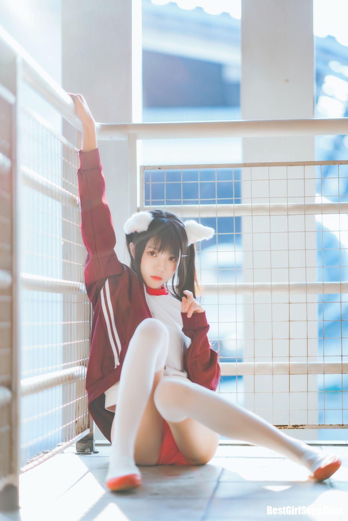 Coser@桜桃喵 Vol.091 红色体操服