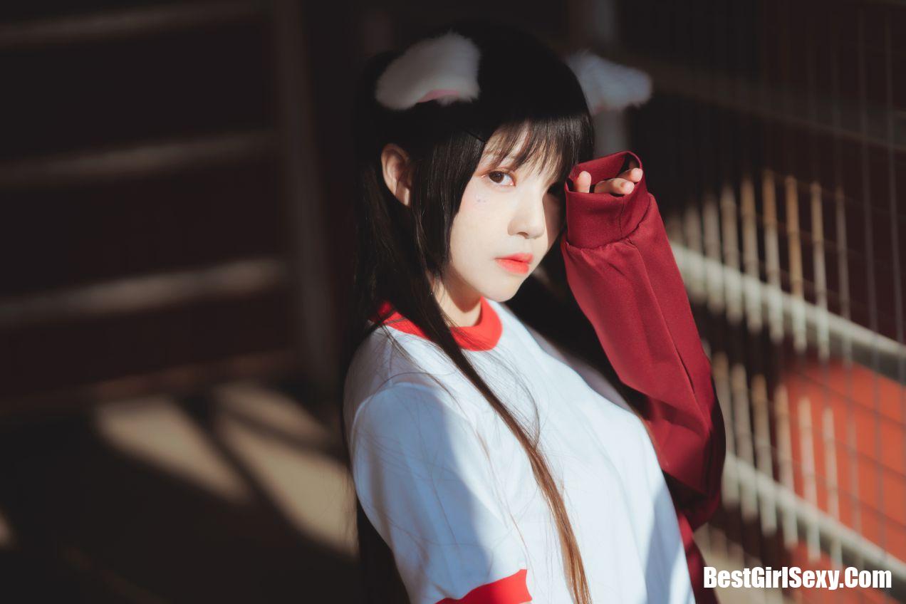 Coser@桜桃喵 Vol.091 红色体操服