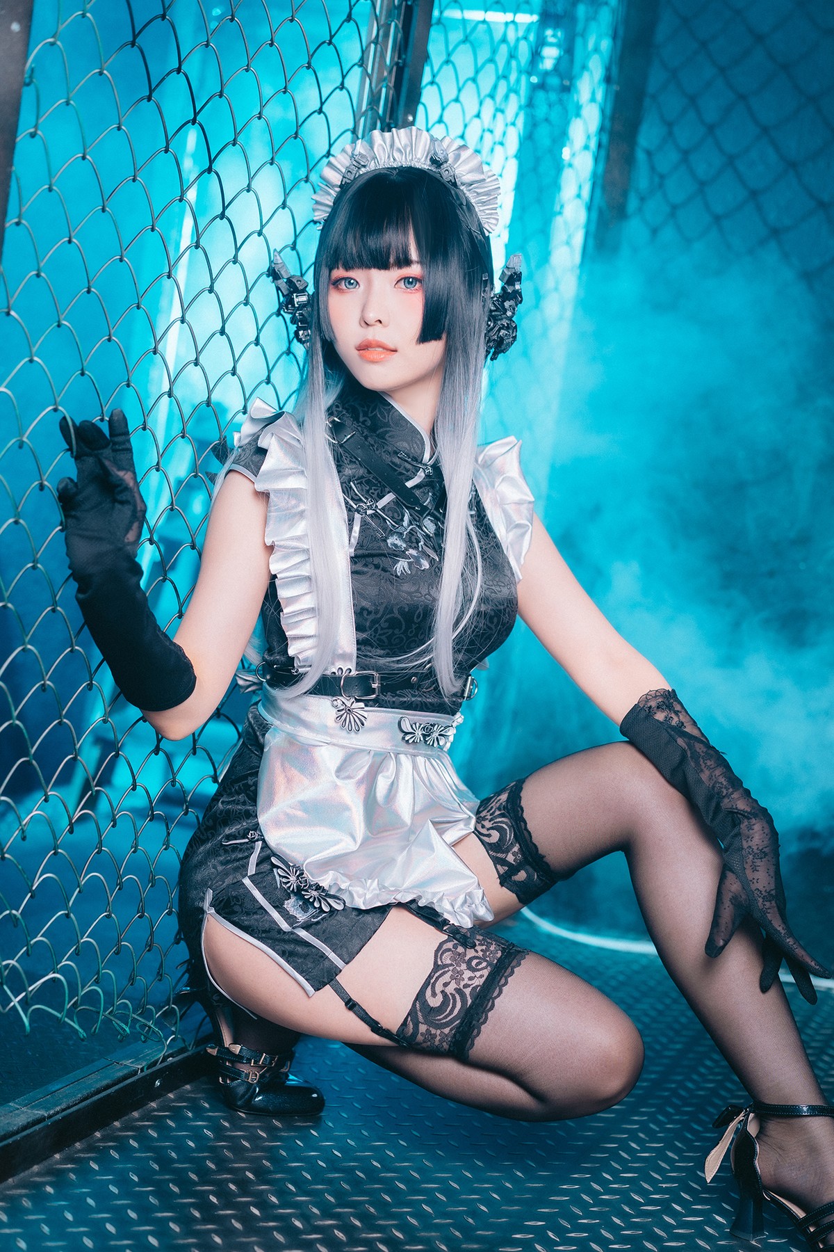 Cosplay ElyEE子 賽博女僕 Melanite黑榴石 [37P]