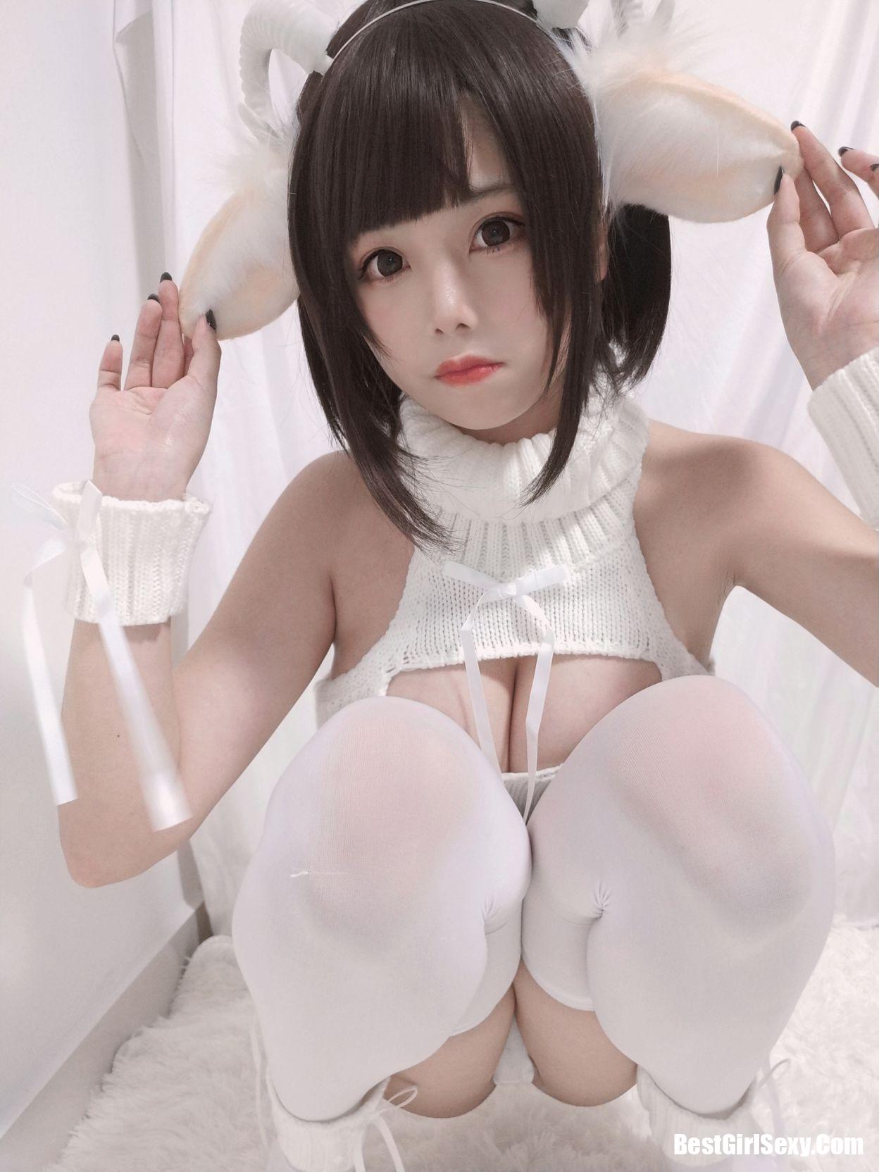 Coser@蜜汁猫裘 Vol.043 白丝毛衣