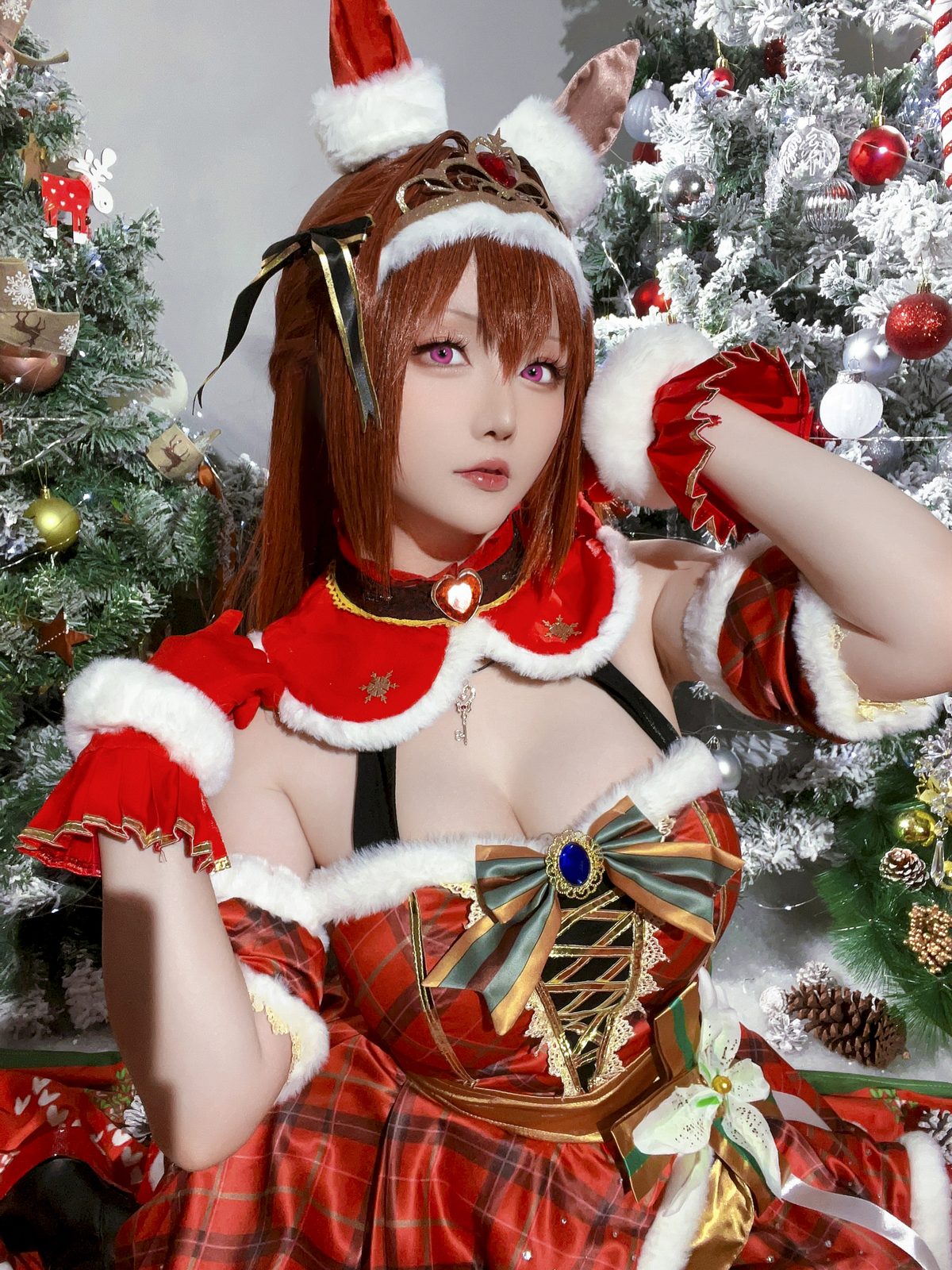 Coser@星之迟迟Hoshilily – 2023年12月计划A 赛马娘 大和赤骥 圣诞衣装