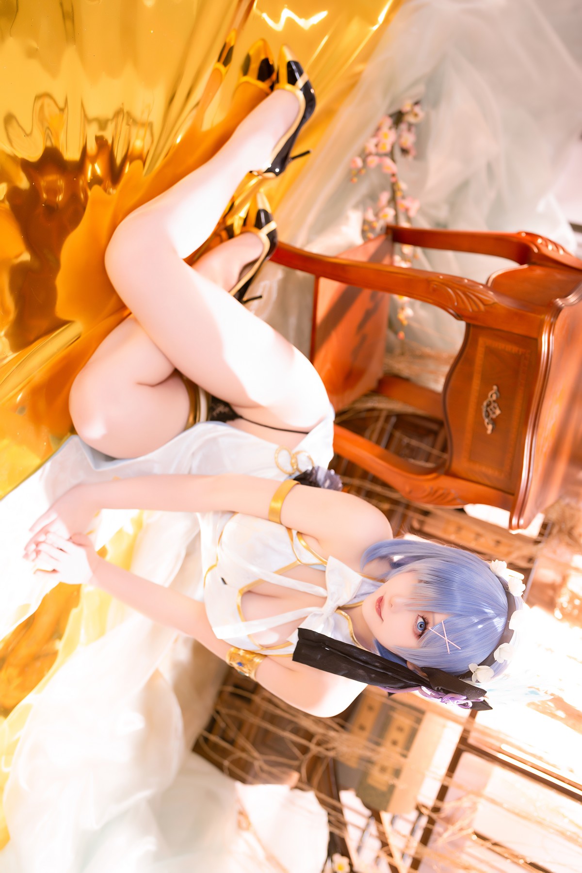 Cosplay 星之迟迟Hoshilily 蕾姆旗袍 [56P]