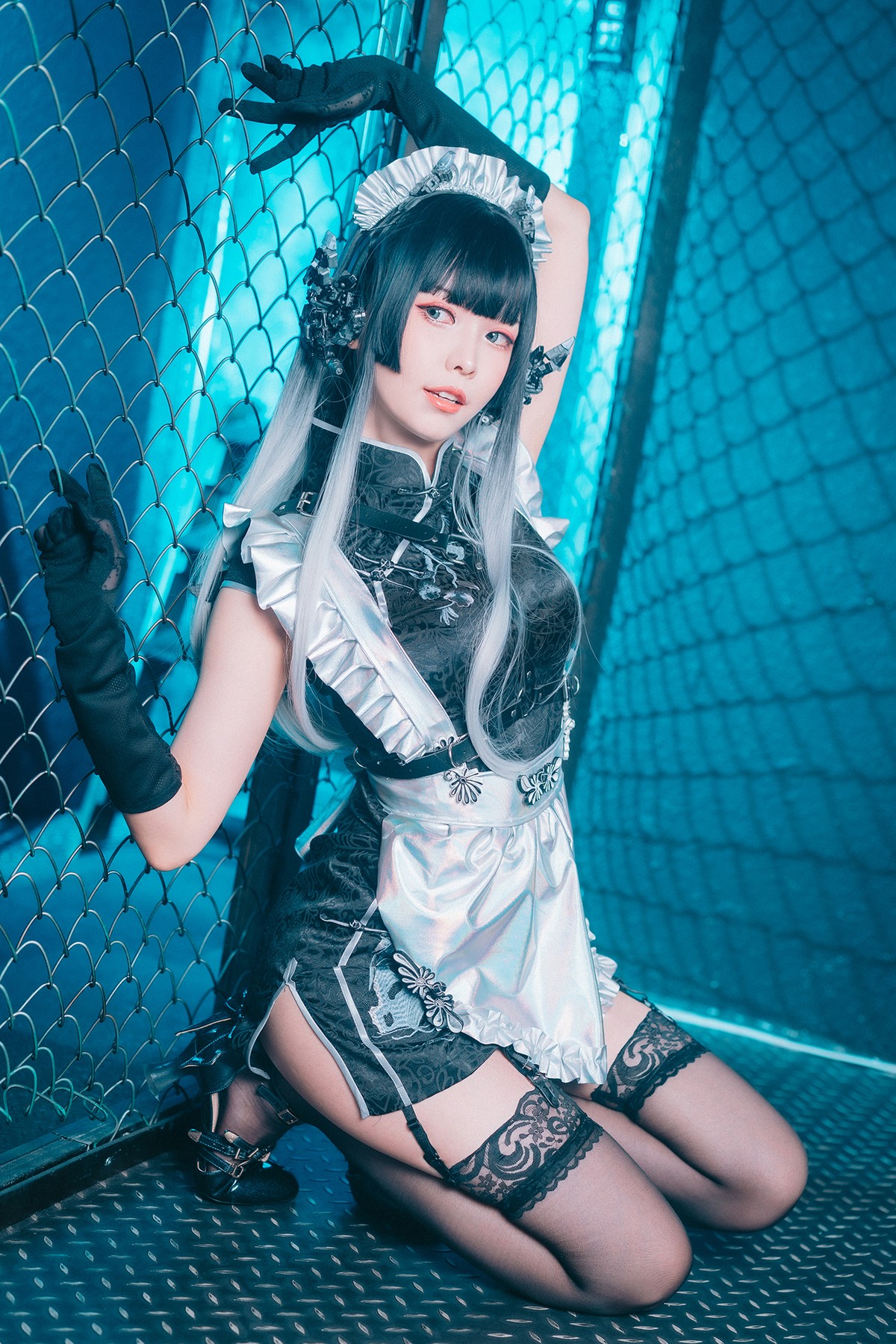 Cosplay ElyEE子 賽博女僕 Melanite黑榴石 [37P]