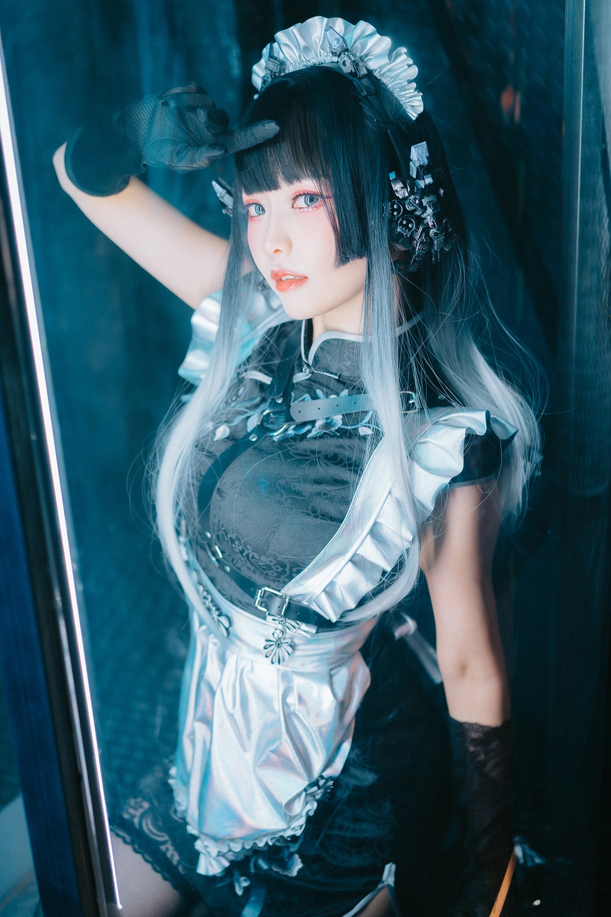 Cosplay ElyEE子 賽博女僕 Melanite黑榴石 [37P]