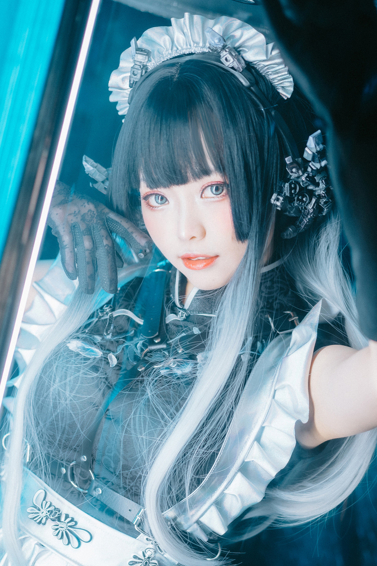 Cosplay ElyEE子 賽博女僕 Melanite黑榴石 [37P]