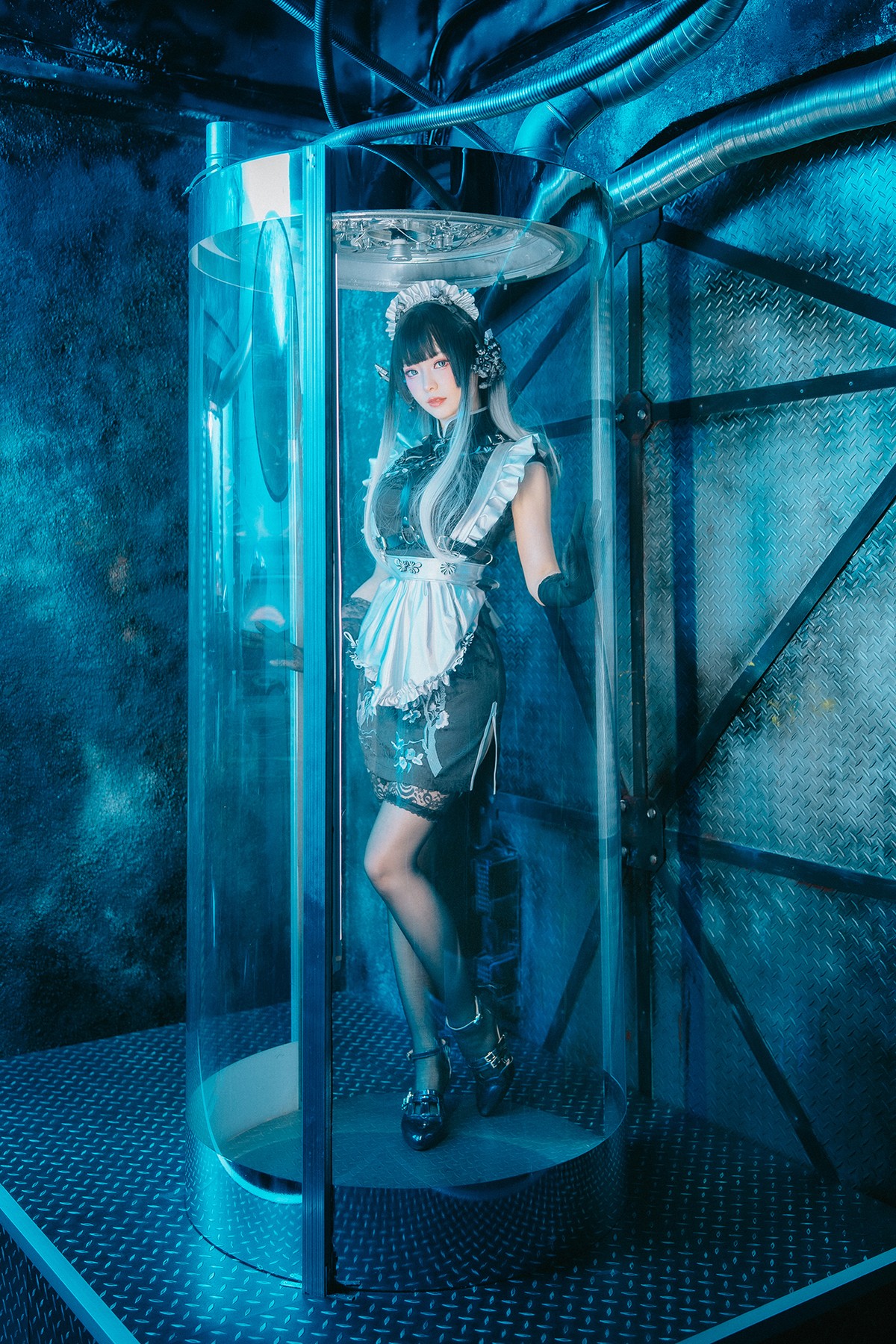 Cosplay ElyEE子 賽博女僕 Melanite黑榴石 [37P]