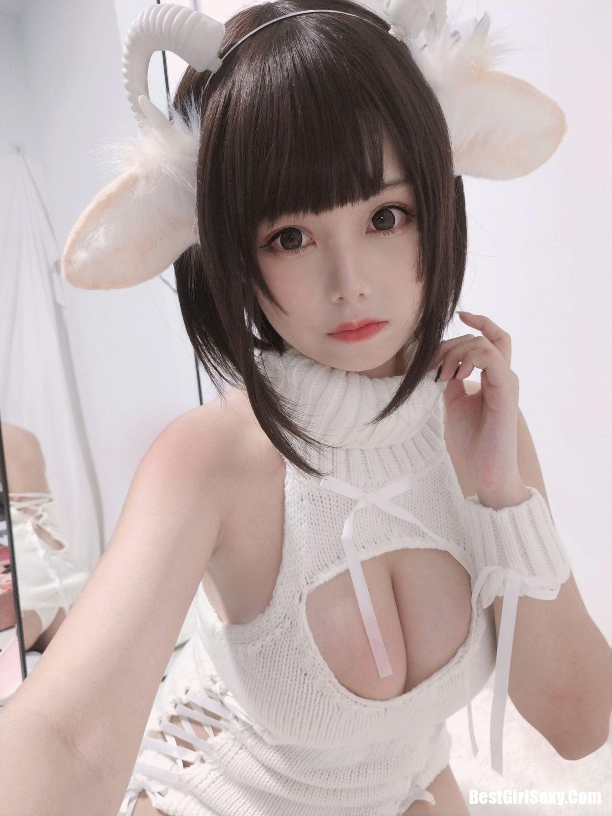 Coser@蜜汁猫裘 Vol.043 白丝毛衣