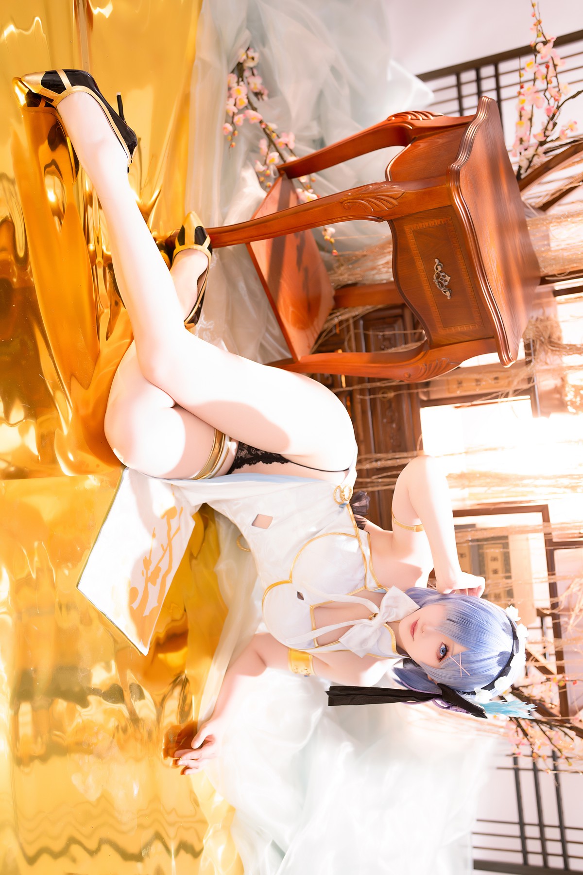 Cosplay 星之迟迟Hoshilily 蕾姆旗袍 [56P]