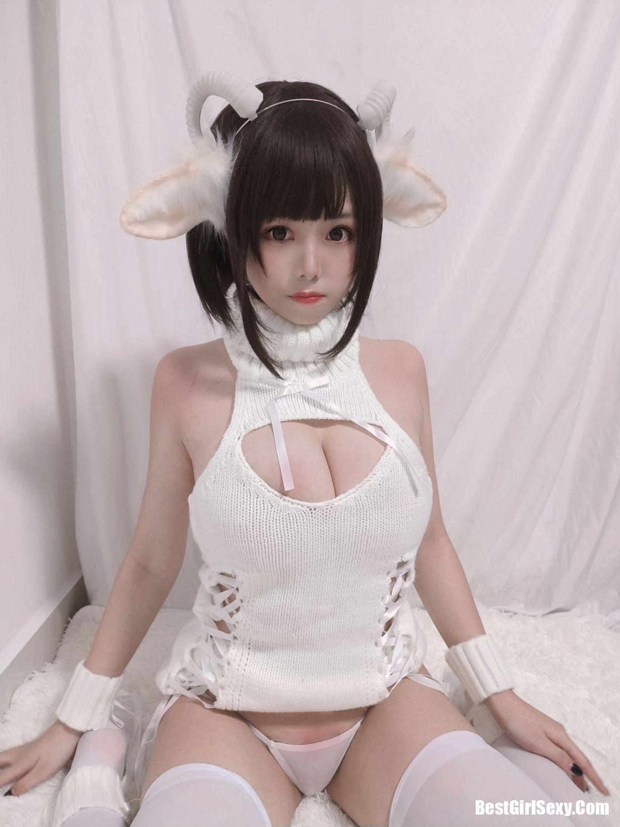 Coser@蜜汁猫裘 Vol.043 白丝毛衣