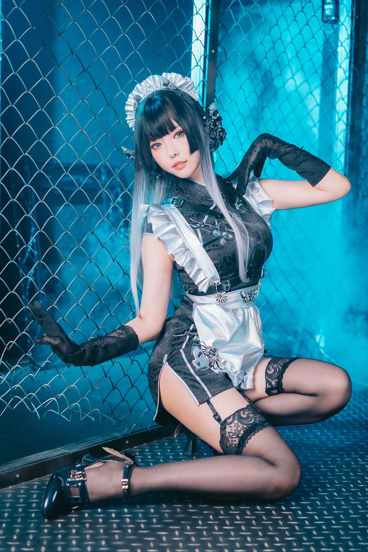 Cosplay ElyEE子 賽博女僕 Melanite黑榴石 [37P]