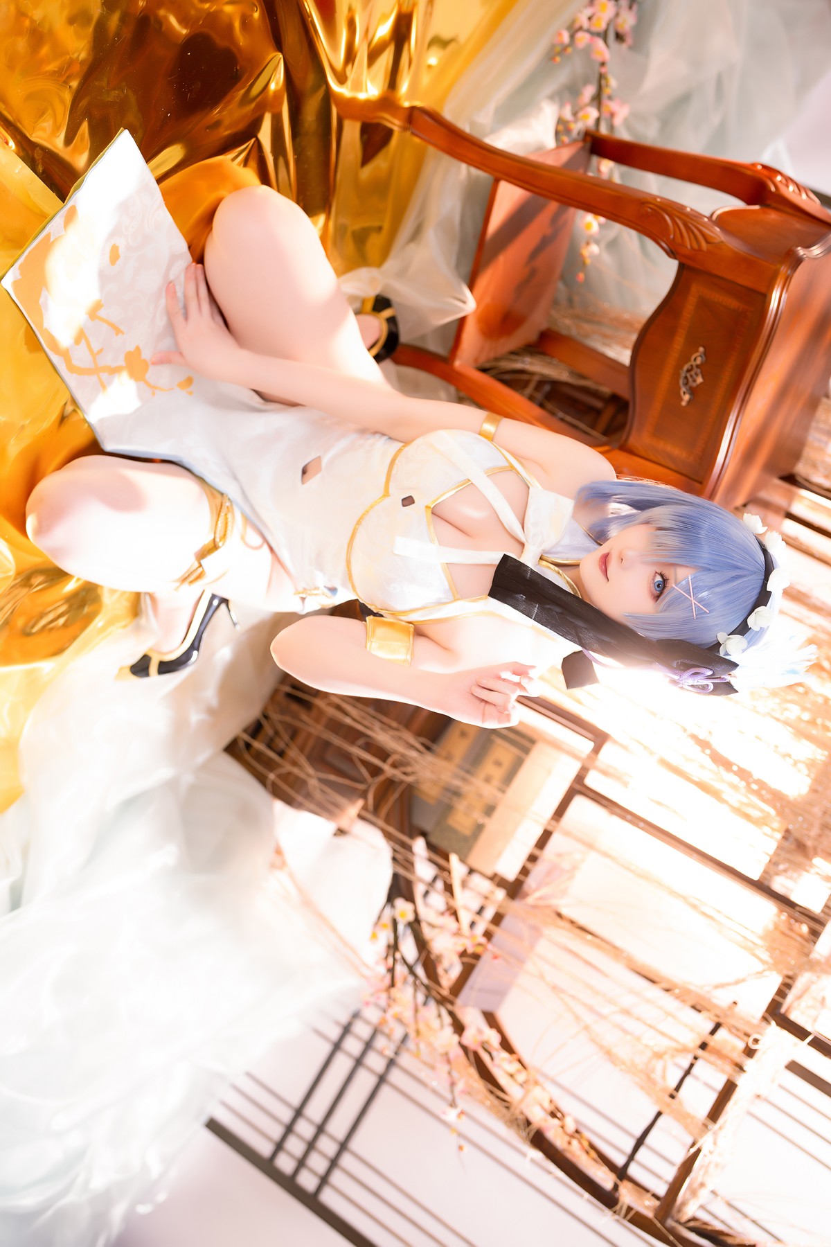 Cosplay 星之迟迟Hoshilily 蕾姆旗袍 [56P]