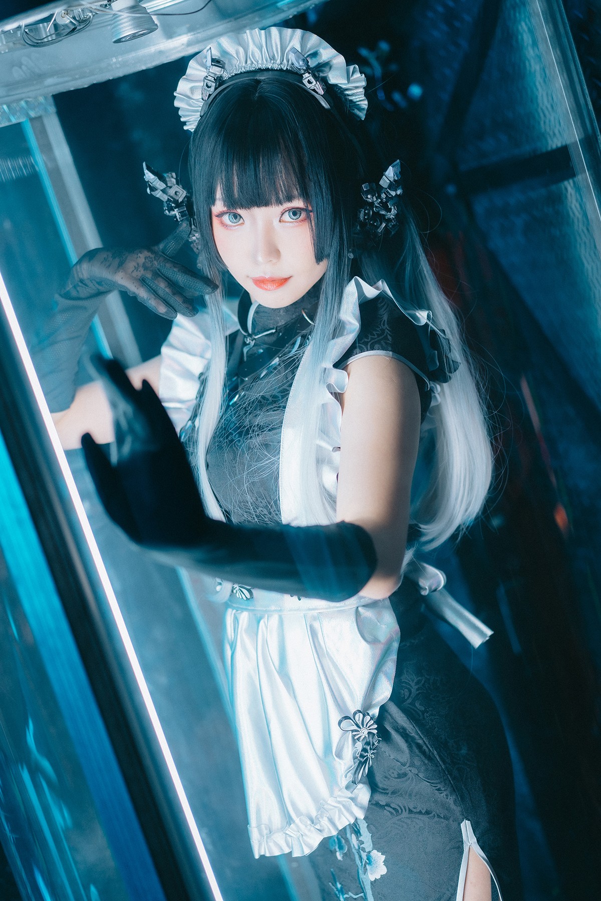 Cosplay ElyEE子 賽博女僕 Melanite黑榴石 [37P]