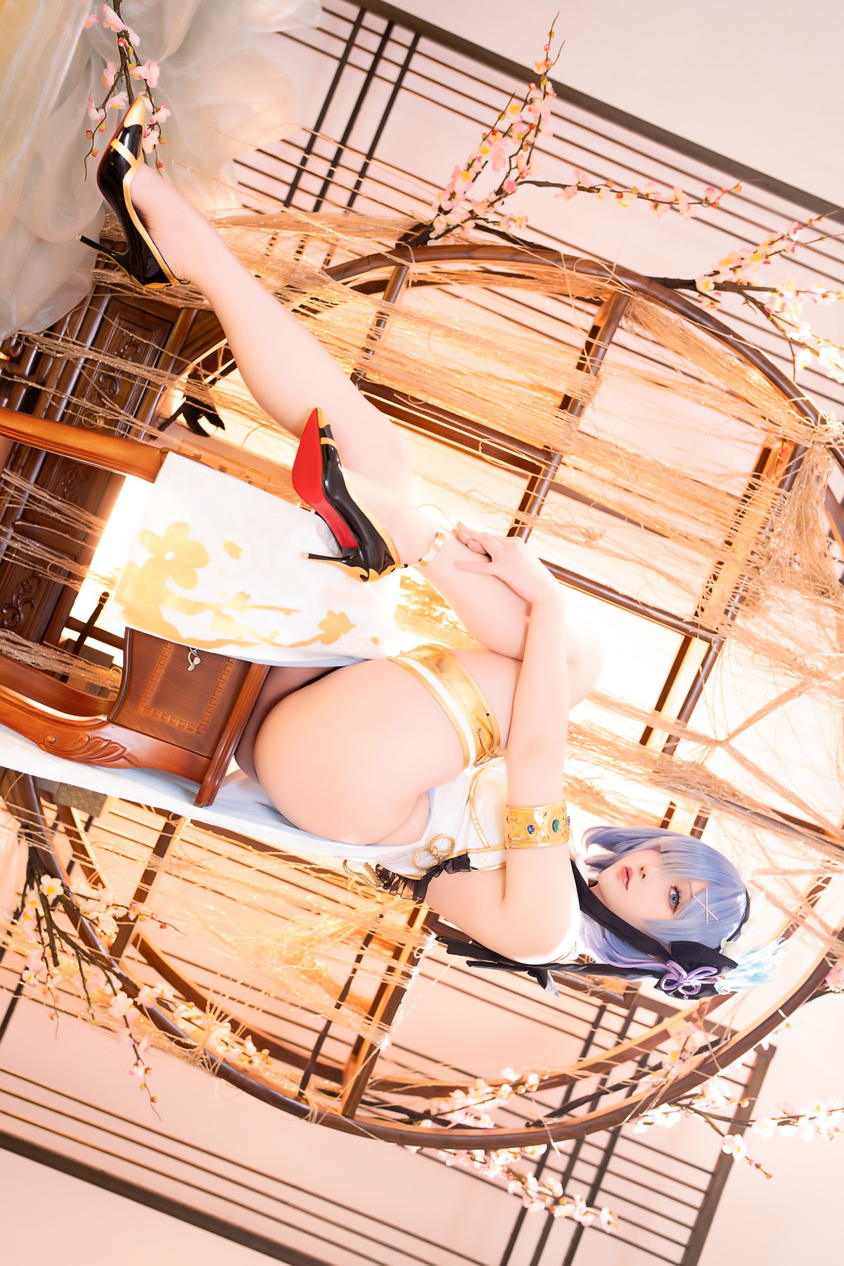 Cosplay 星之迟迟Hoshilily 蕾姆旗袍 [56P]