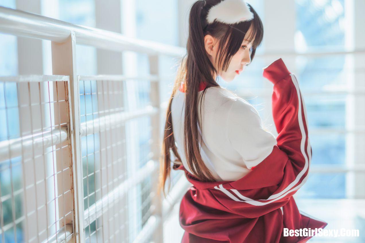 Coser@桜桃喵 Vol.091 红色体操服