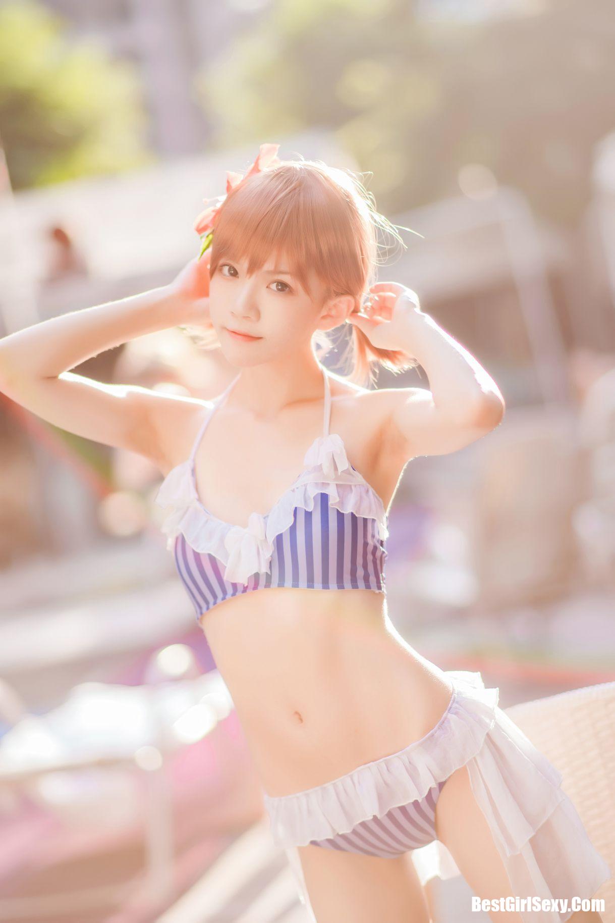 Coser@桜桃喵 Vol.090 炮姐泳装戏水