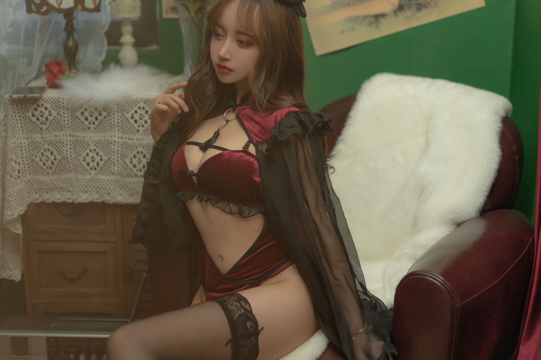 Coser@过期米线线喵 红丝绒旗袍