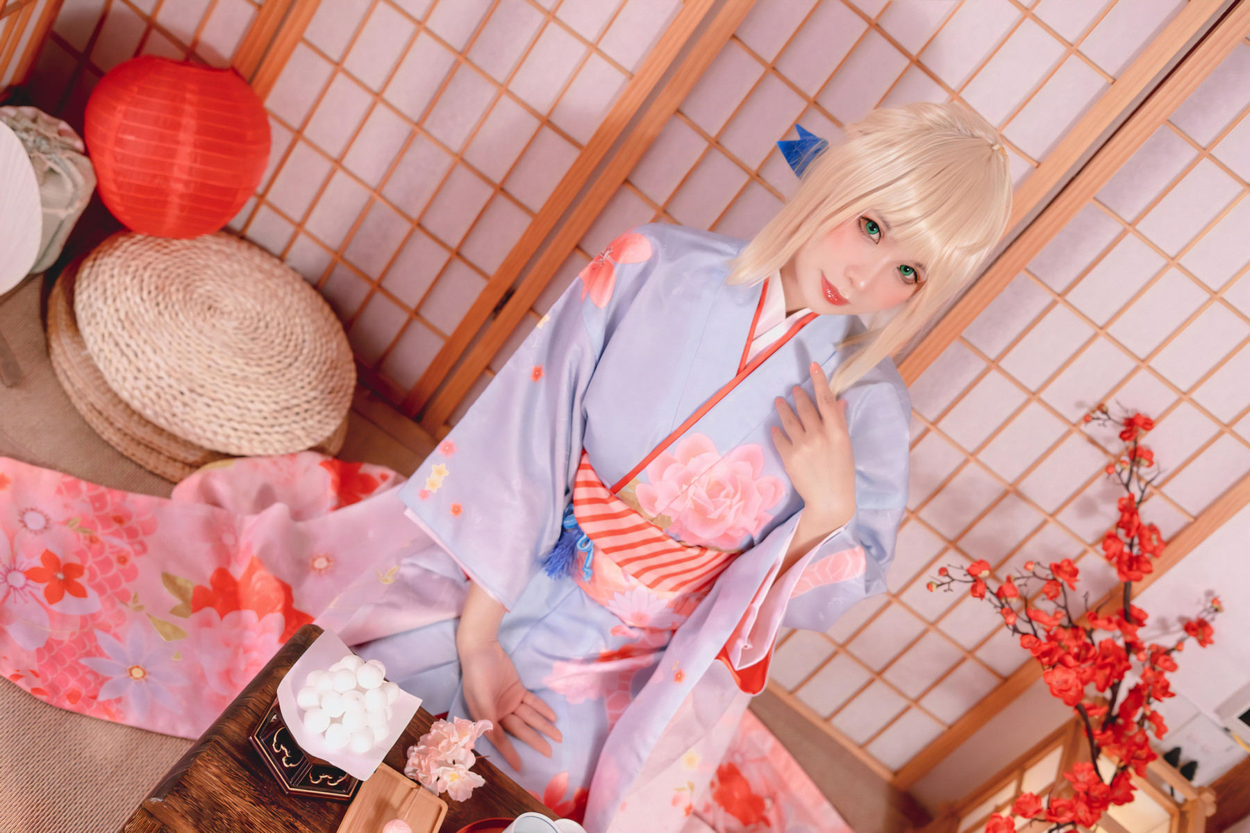 Cosplay Pyonピオン Saber セイバー Kimono