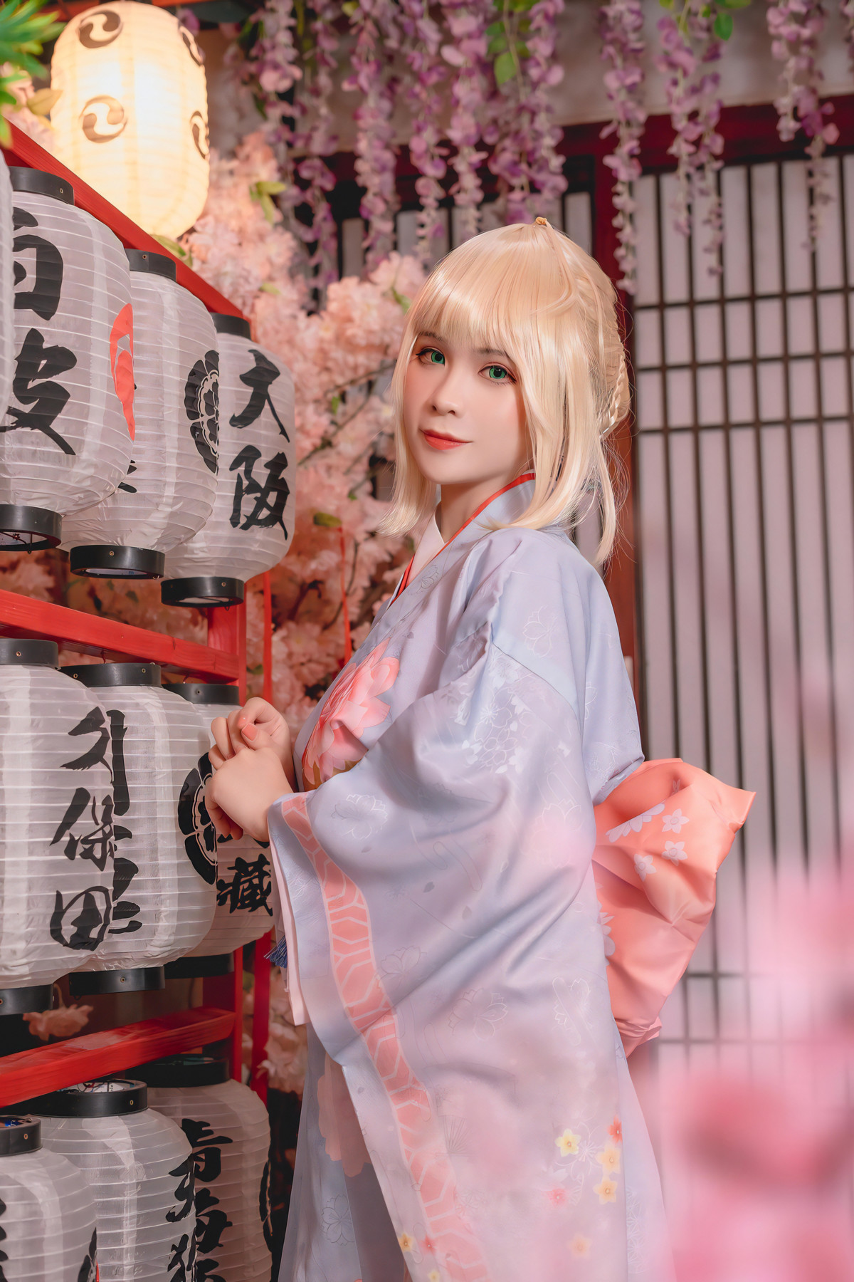 Cosplay Pyonピオン Saber セイバー Kimono