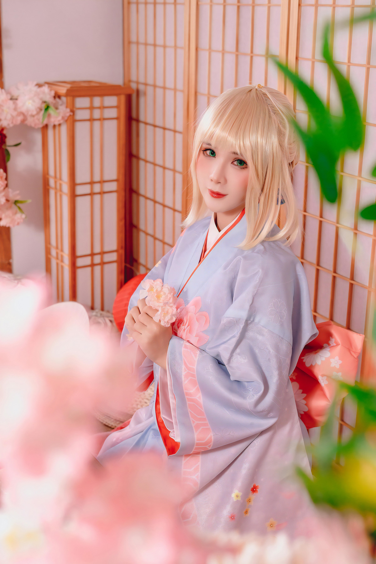 Cosplay Pyonピオン Saber セイバー Kimono