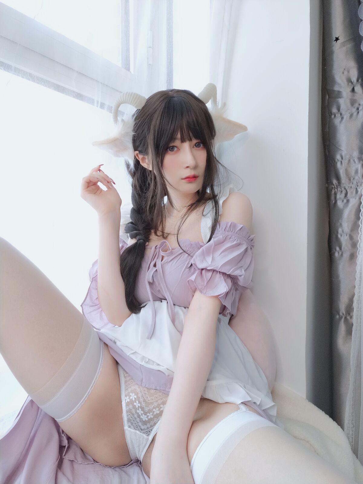 Coser@白银81 – 白丝兔耳女仆 Part3