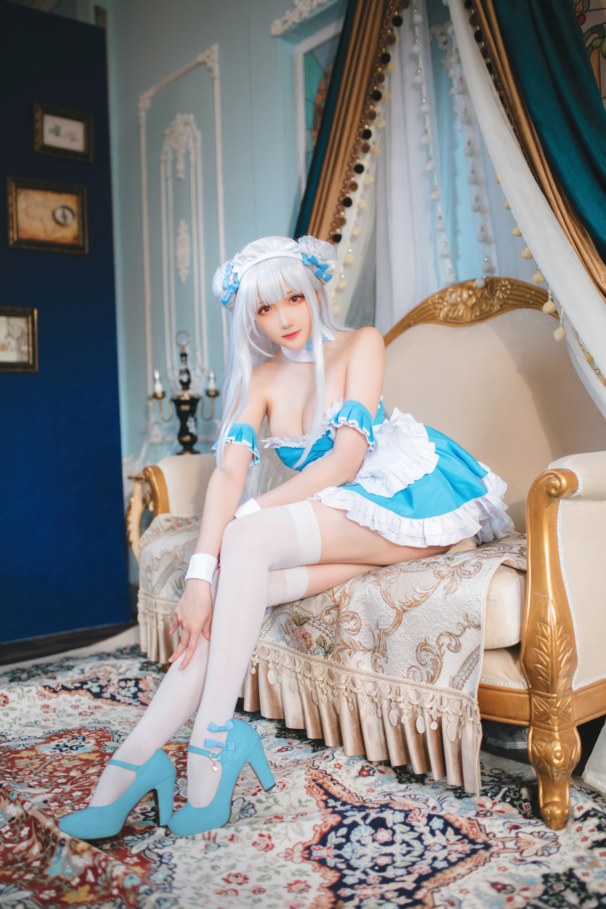 Cosplay 瓜希酱 碧蓝航线 小天鹅女仆