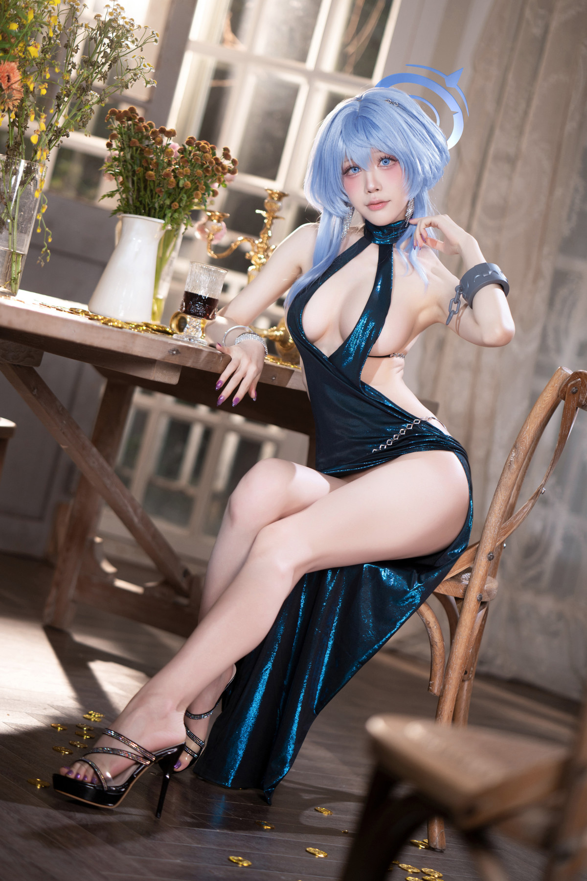 Cosplay 水淼Aqua 碧蓝档案 天雨亚子礼服 Set.01