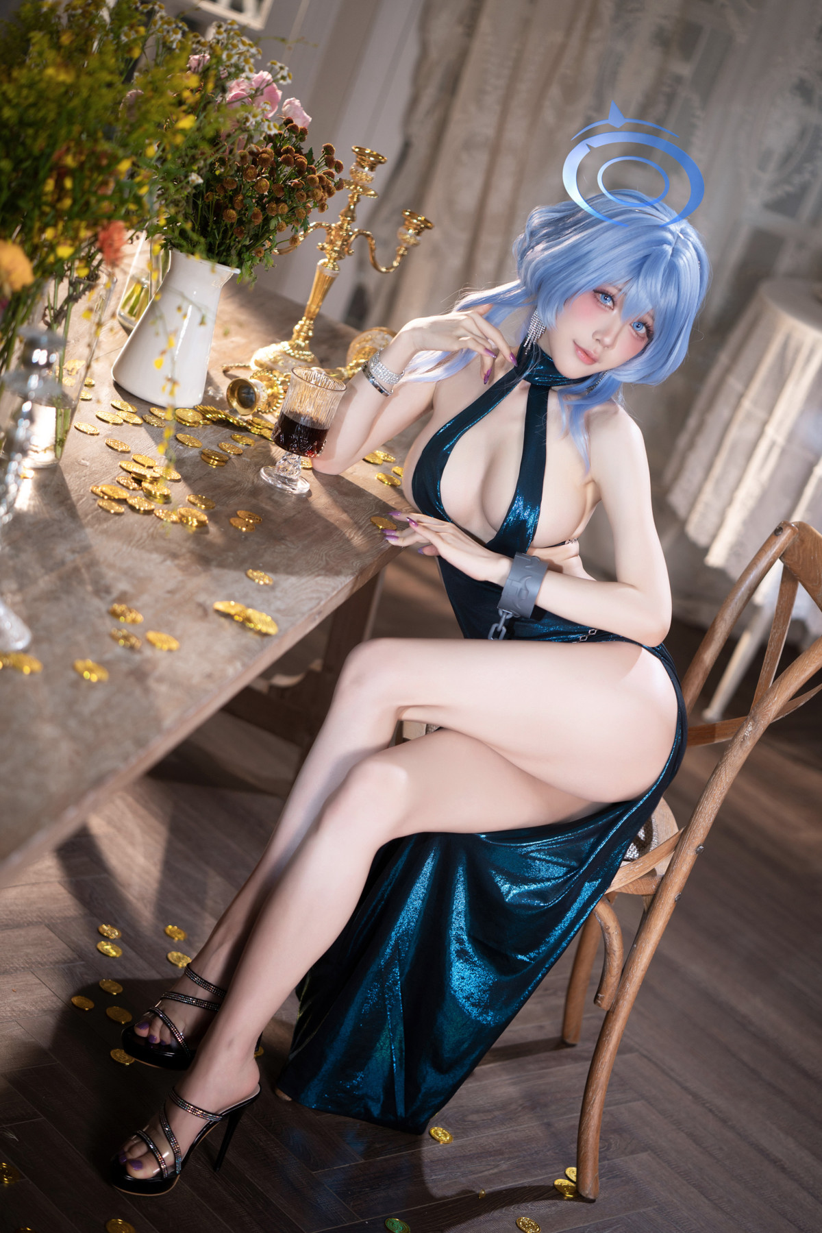 Cosplay 水淼Aqua 碧蓝档案 天雨亚子礼服 Set.01