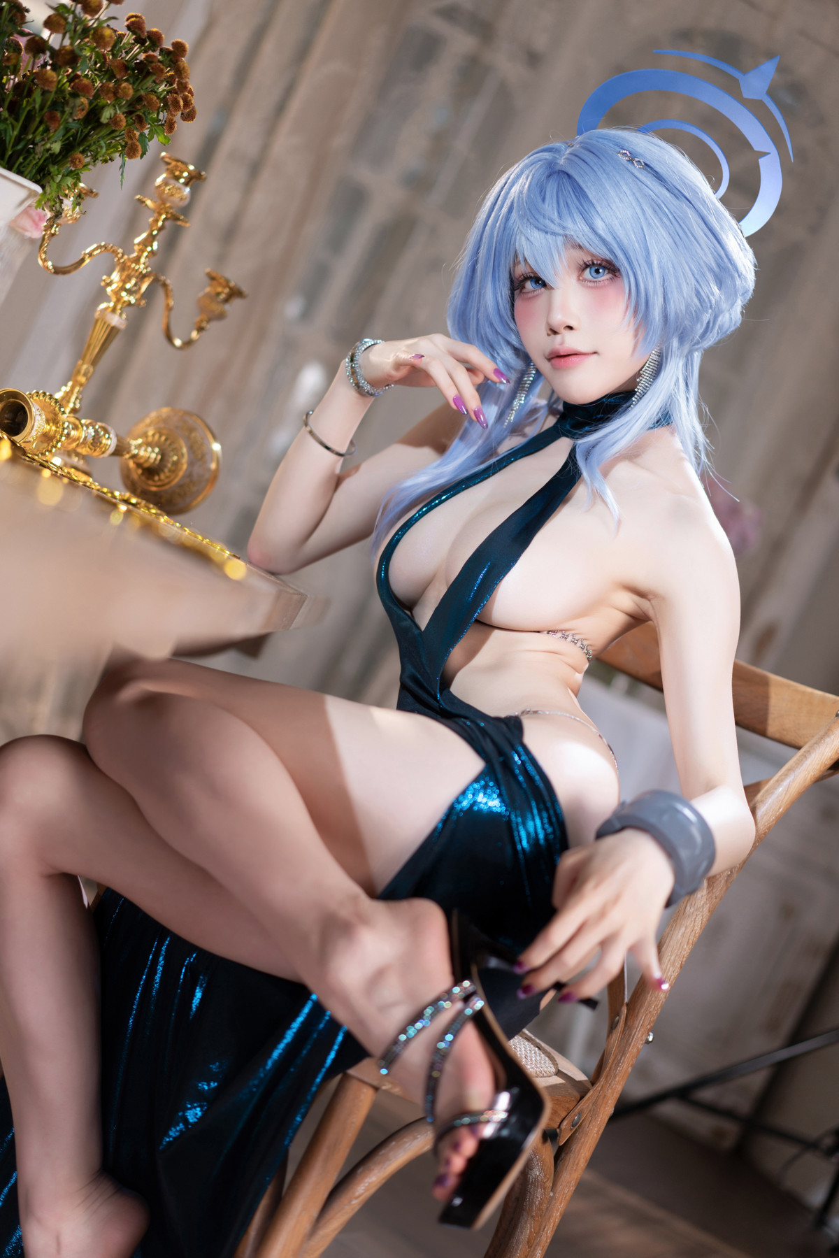 Cosplay 水淼Aqua 碧蓝档案 天雨亚子礼服 Set.01