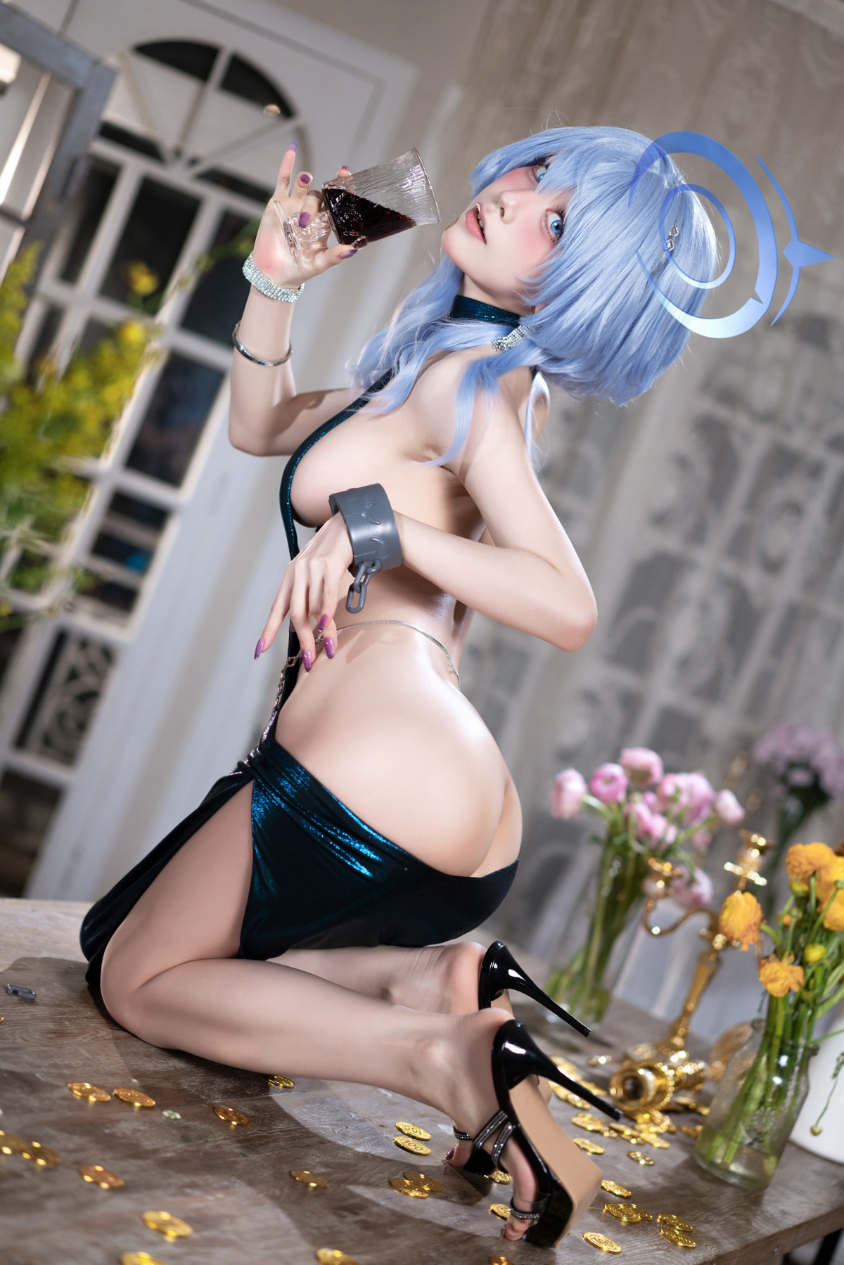 Cosplay 水淼Aqua 碧蓝档案 天雨亚子礼服 Set.01