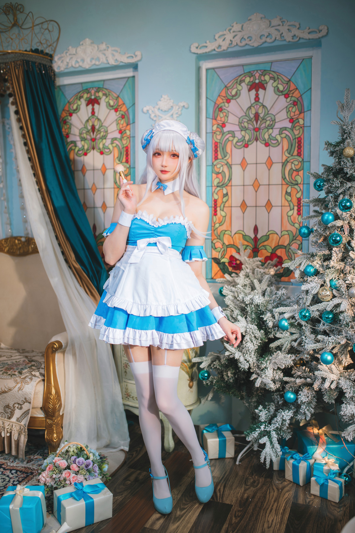 Cosplay 瓜希酱 碧蓝航线 小天鹅女仆