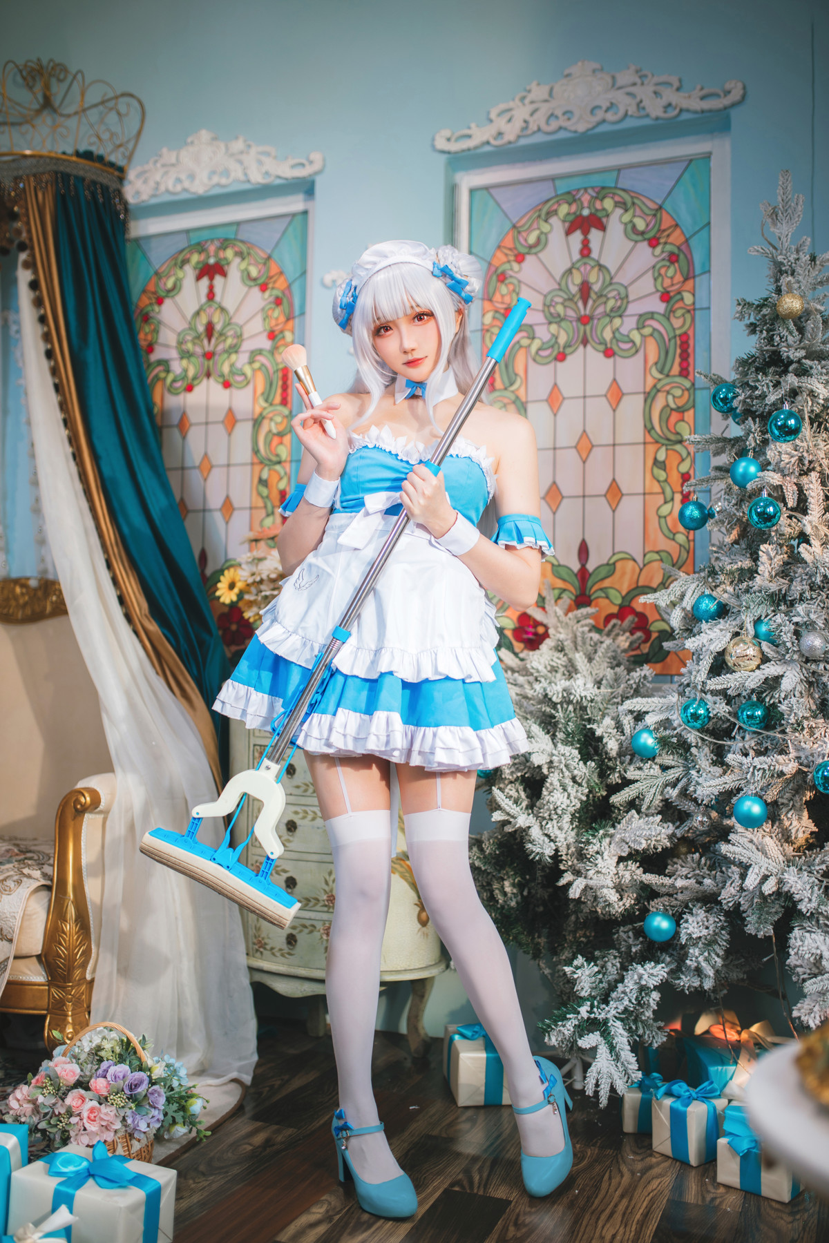 Cosplay 瓜希酱 碧蓝航线 小天鹅女仆
