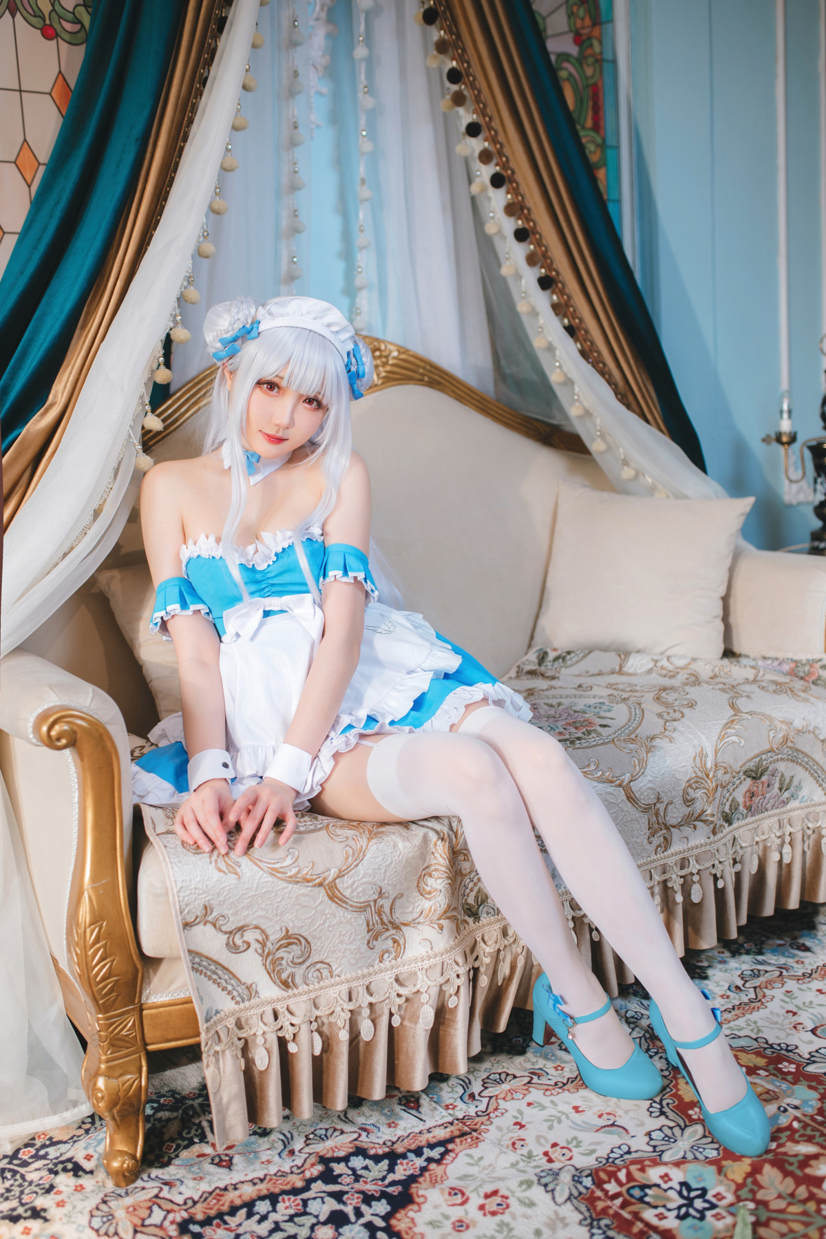 Cosplay 瓜希酱 碧蓝航线 小天鹅女仆