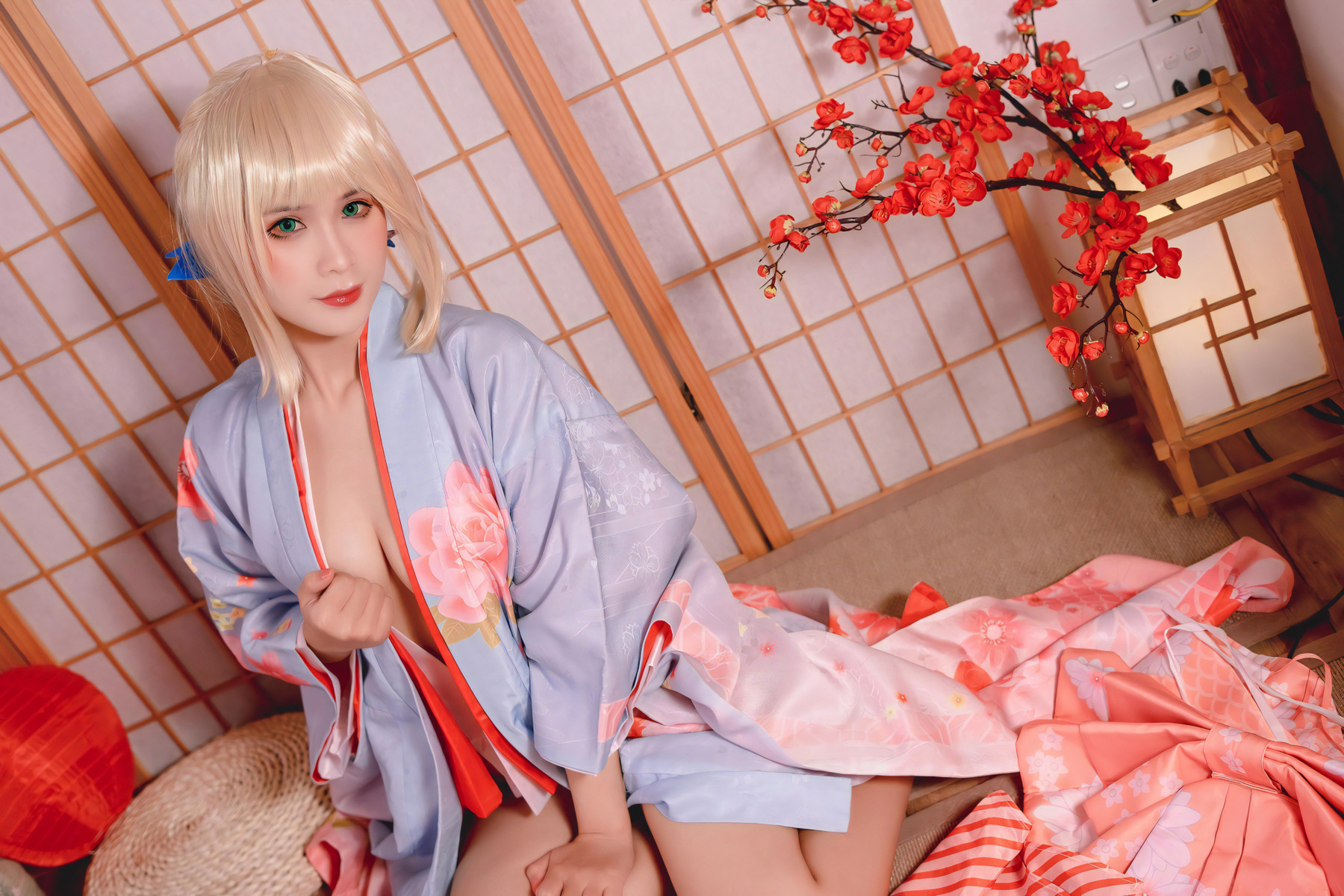 Cosplay Pyonピオン Saber セイバー Kimono