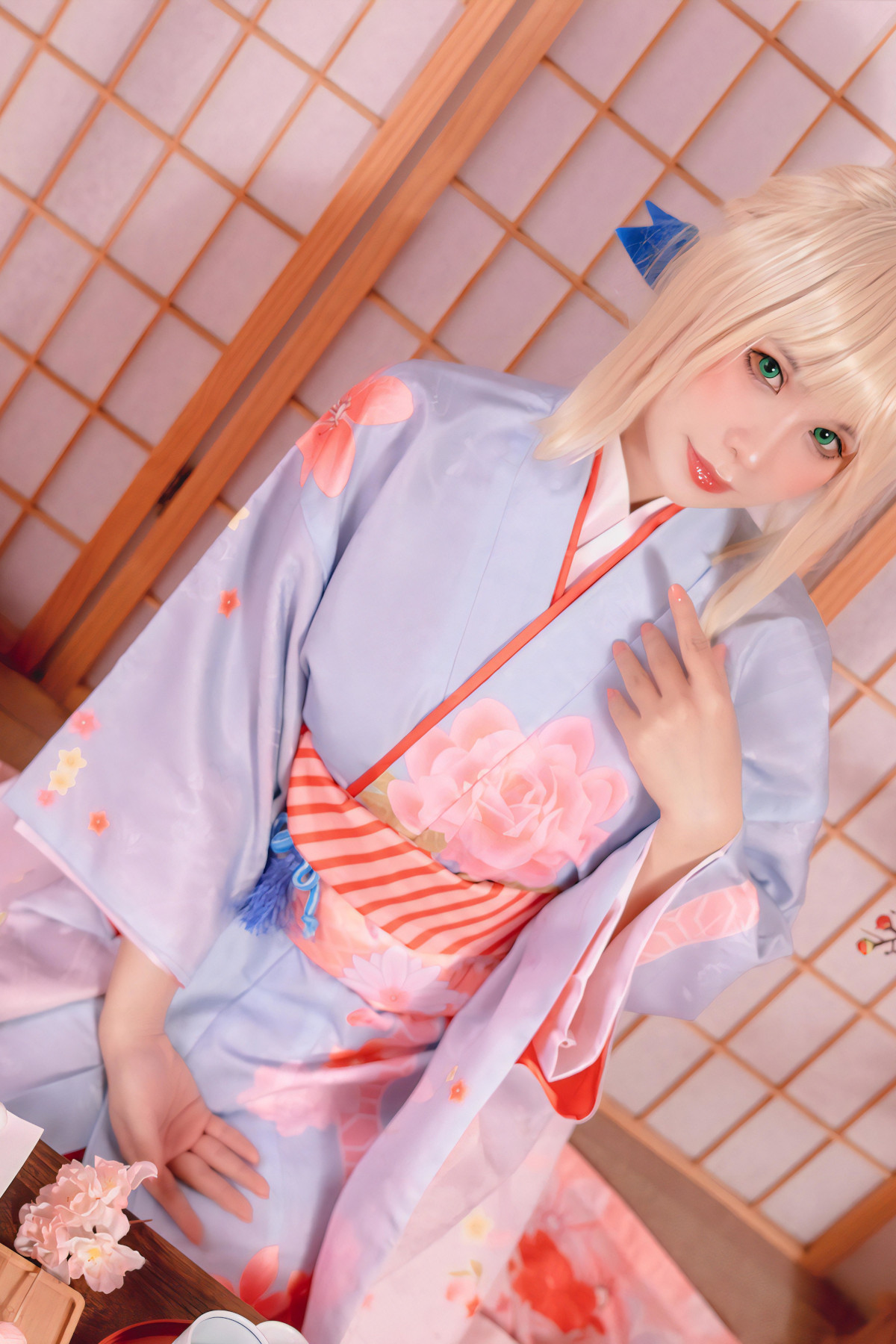 Cosplay Pyonピオン Saber セイバー Kimono