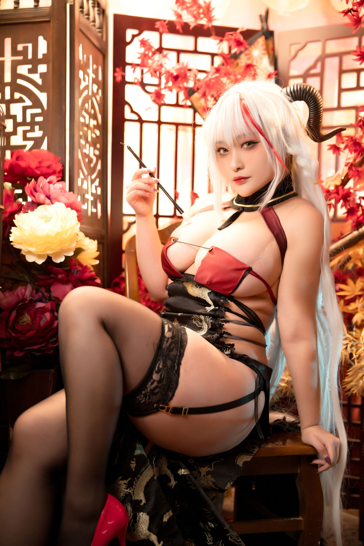 Coser@洛璃LoLiSAMA – 埃吉尔旗袍 金龙腾祥云