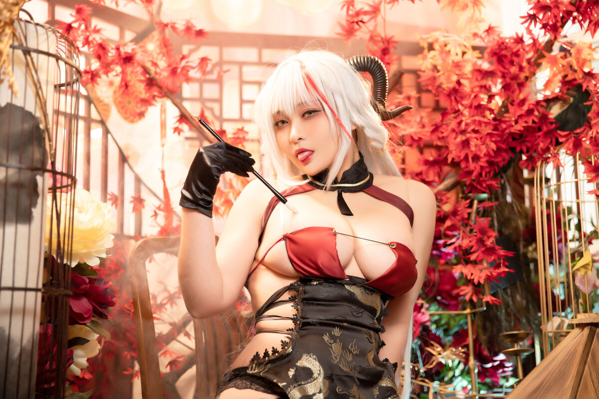 Coser@洛璃LoLiSAMA – 埃吉尔旗袍 金龙腾祥云