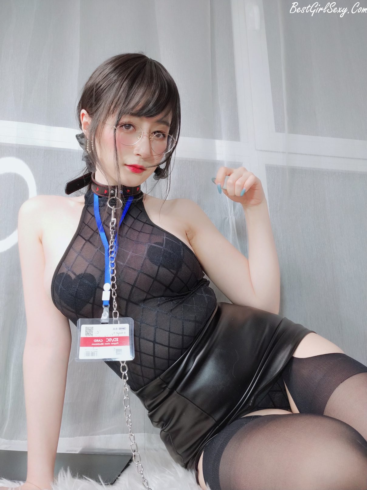 Coser@白银81 Vol.057 自撮り 黑丝情趣 A